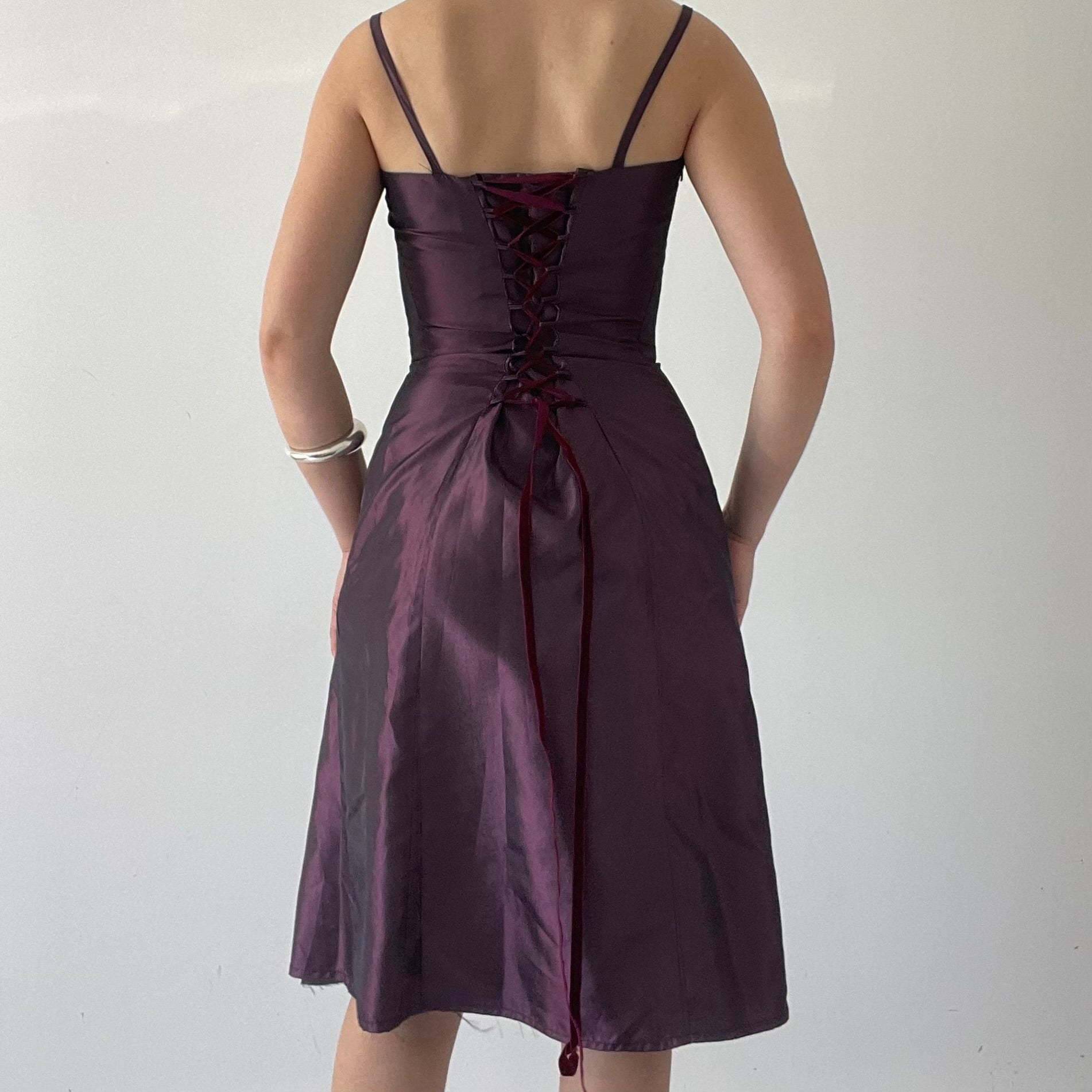 90s Max Corseted Iridescent Midi Dress | 6-10