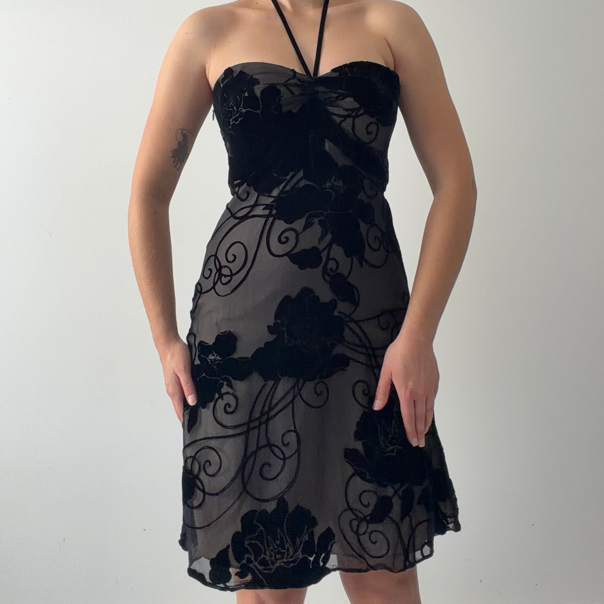 White House | Black Market Silk Halter Dress | S
