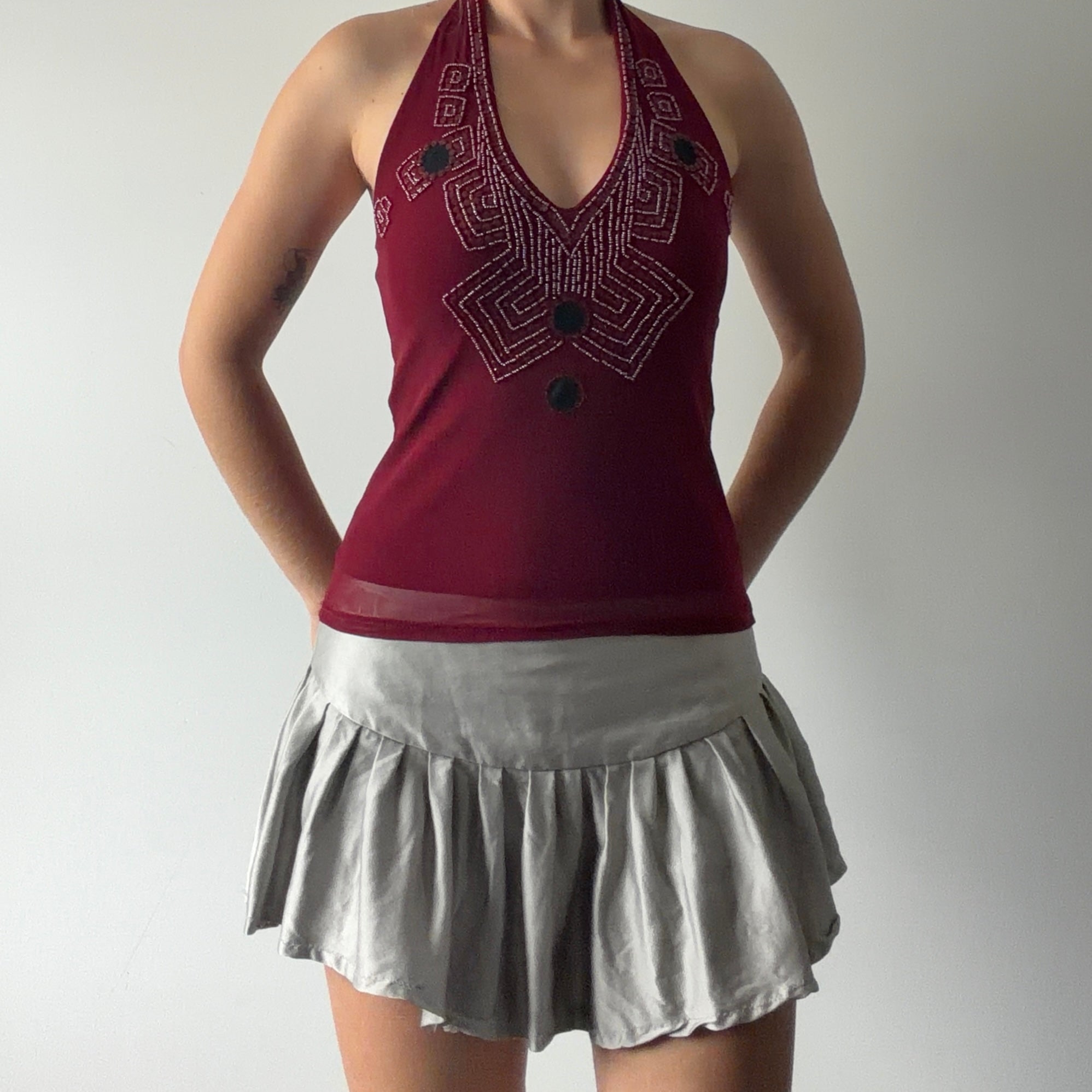 Motivi Beaded Halter Top | S