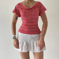 Basque Cowl Polka Dot Top | 10-12