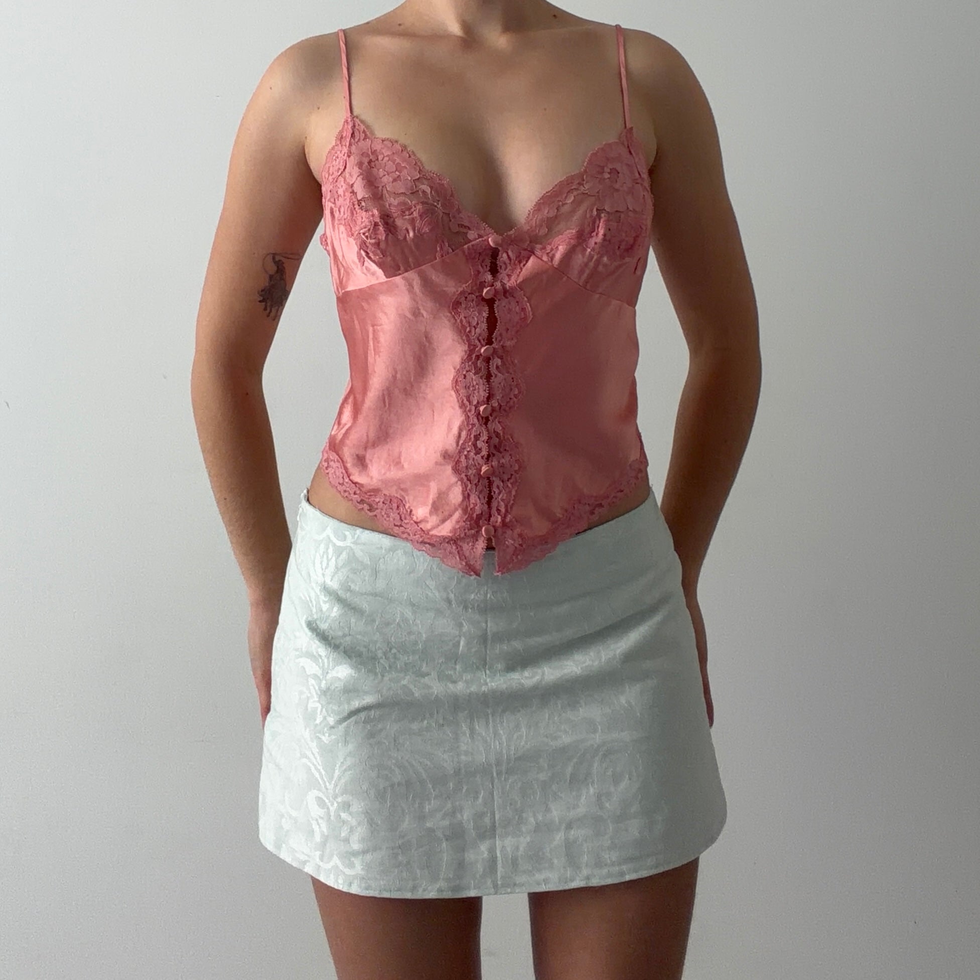 2000 Victoria's Secret Silk Top | Coral Pink | S