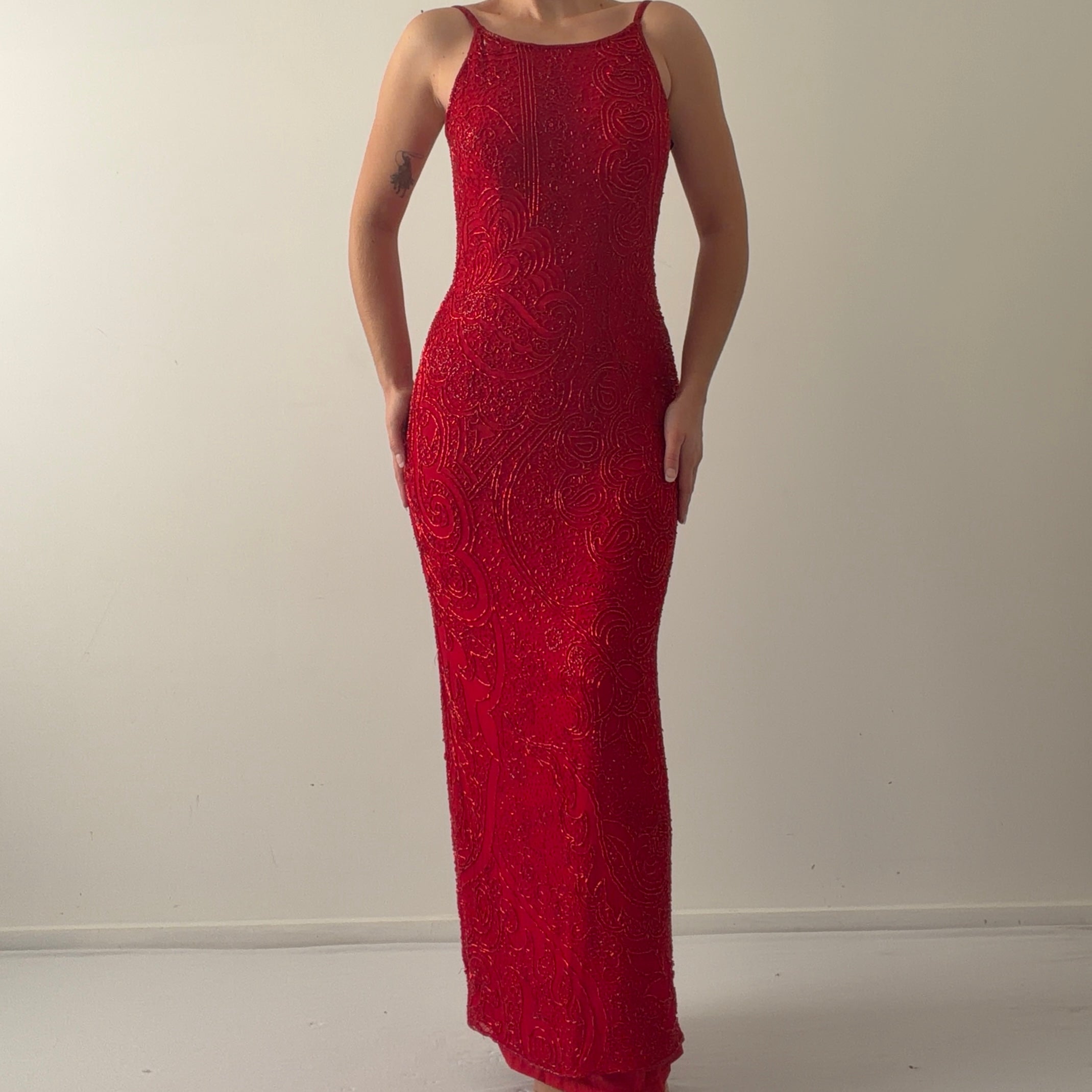 Holt Renfrew Silk Beaded Dress | 10-12