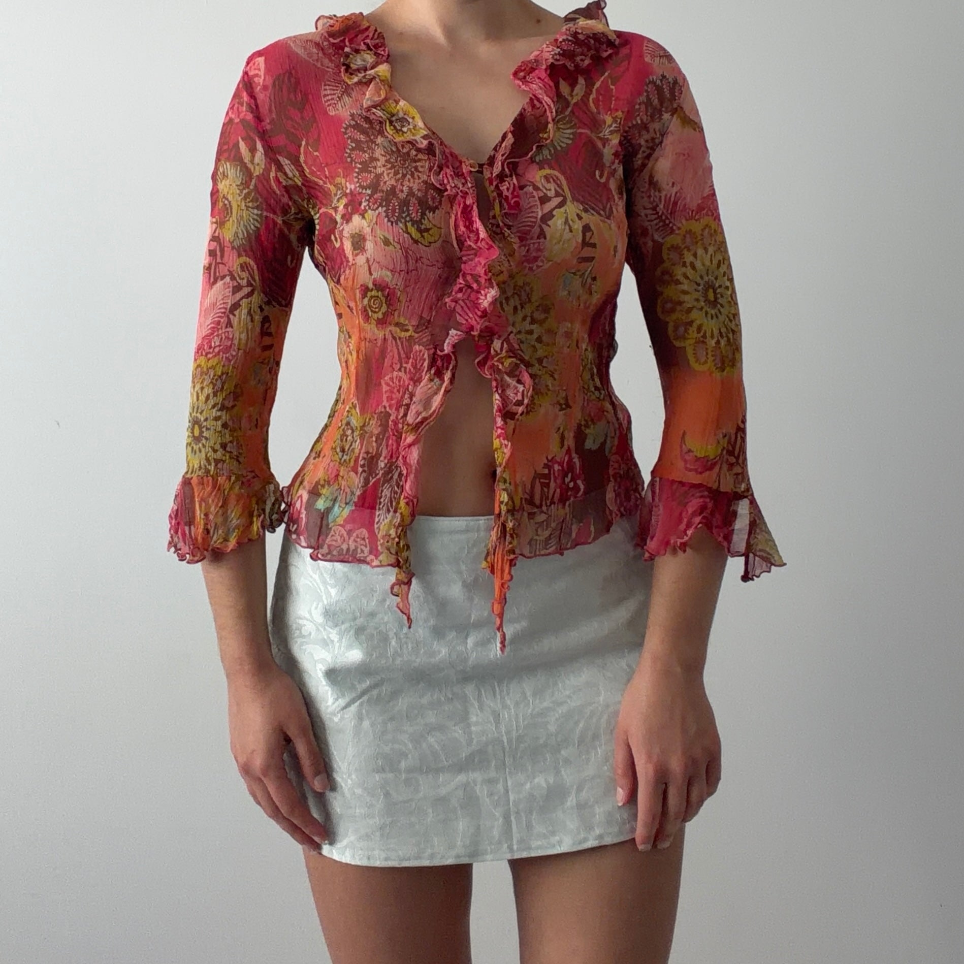 Silk Ruffle Top | M