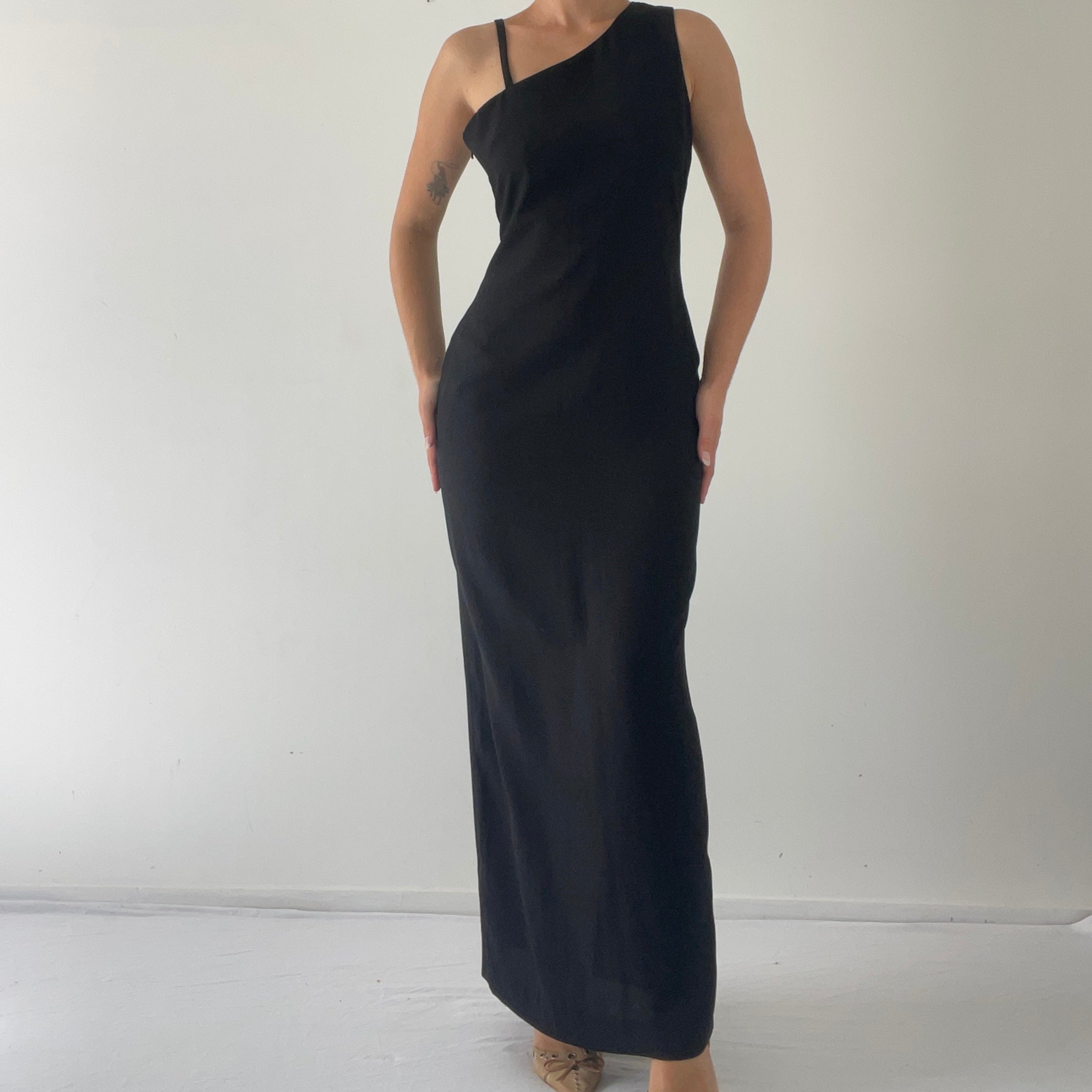 90s Max Asymmetric Maxi Dress | 8-10