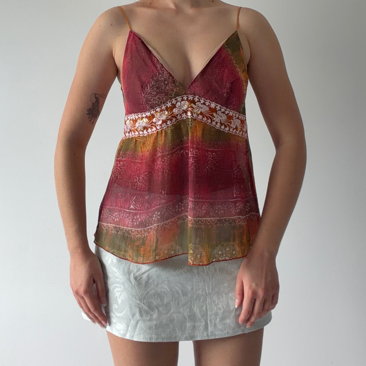 Blu Sand Beaded Cami | Made in Italy | XS