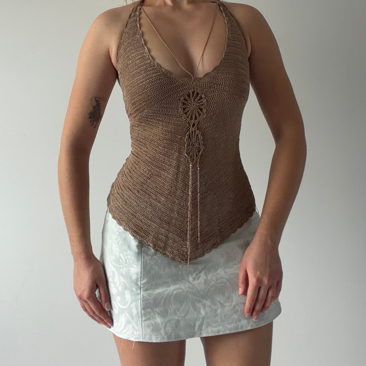 Bebe Crochet Halter Top | M