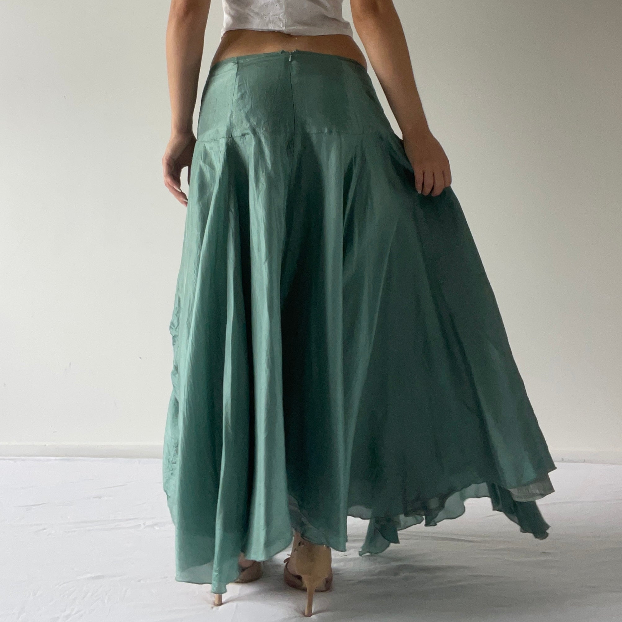 Silk Ruched Midi Skirt | 8-12
