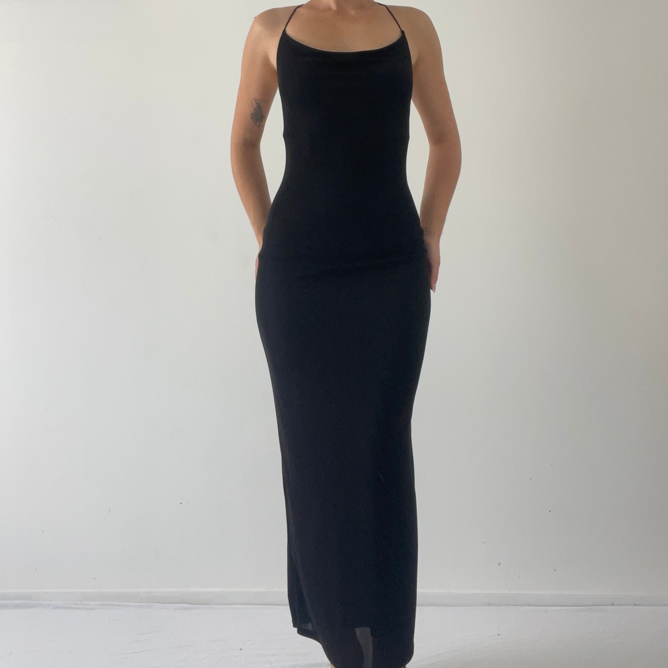 90s Backless Maxi Dress | S