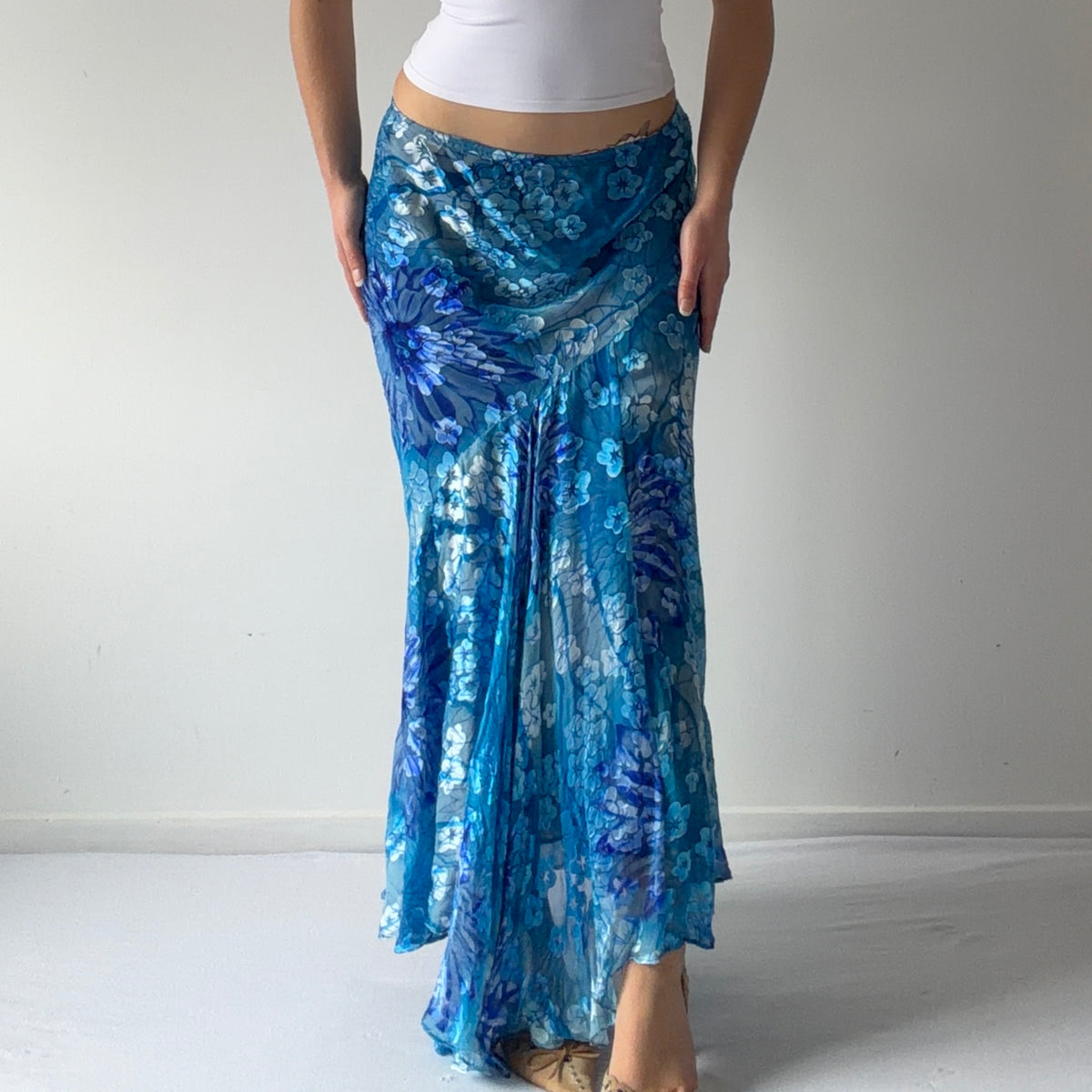 Daveport Silk Maxi Skirt | L