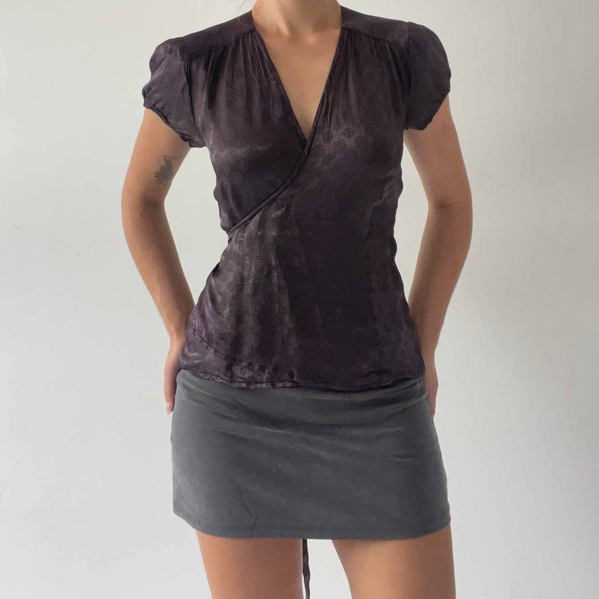 Satin Wrap Top | Made in Australia | 8-10