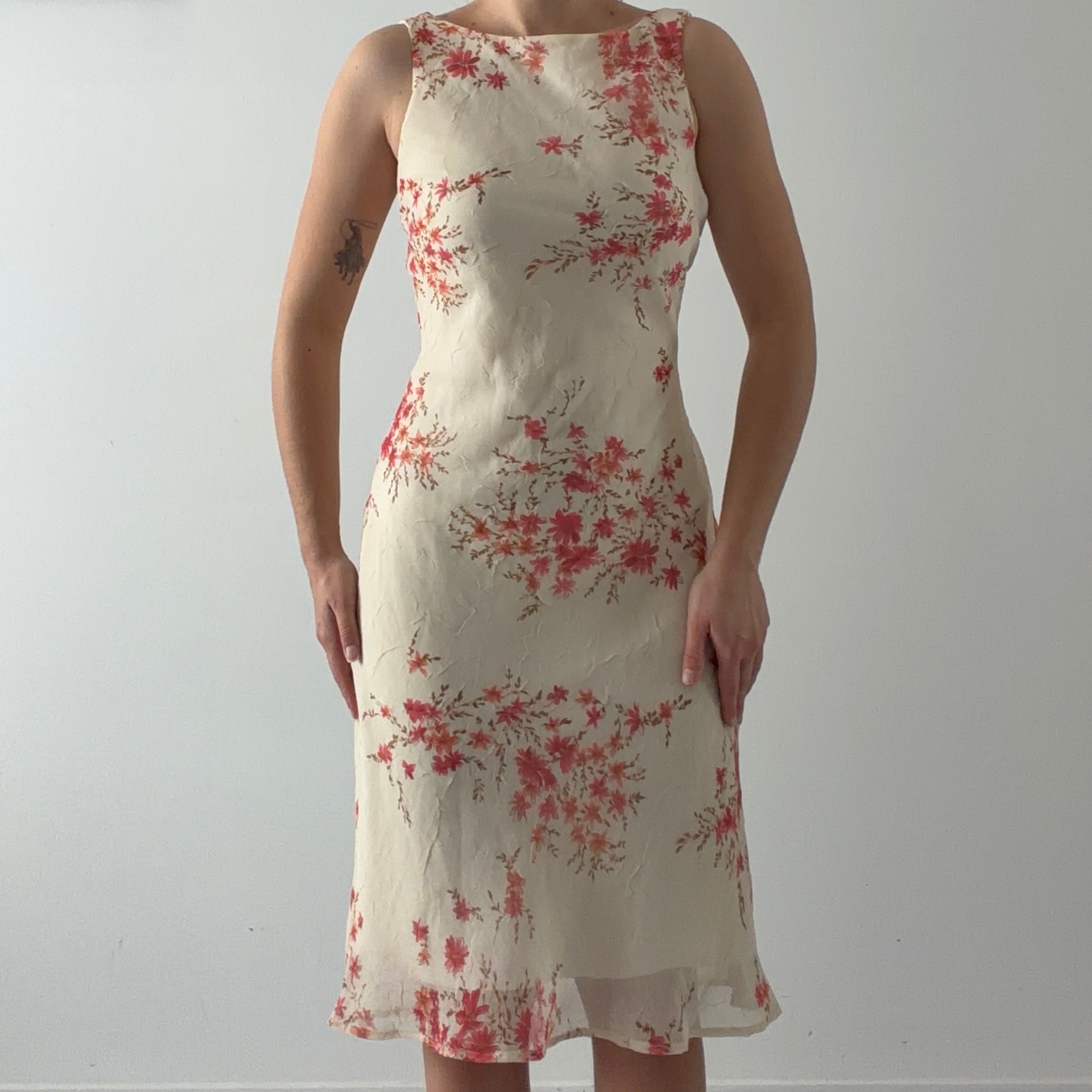 Floral Boat Midi Dress | M