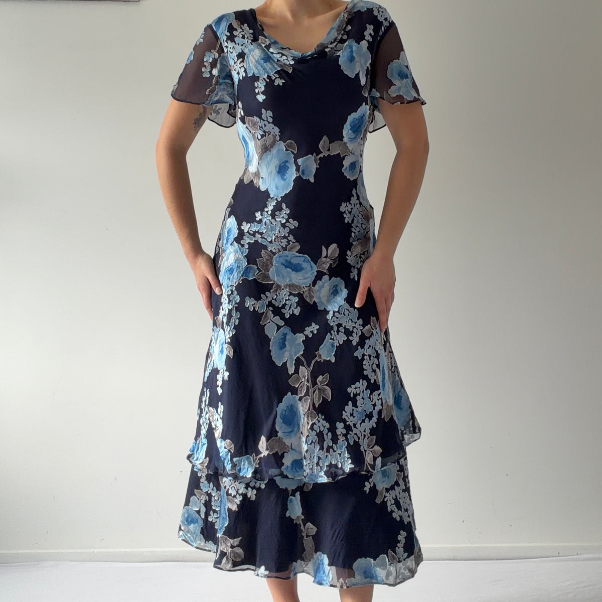Jacques Vert Floral Midi Dress | L