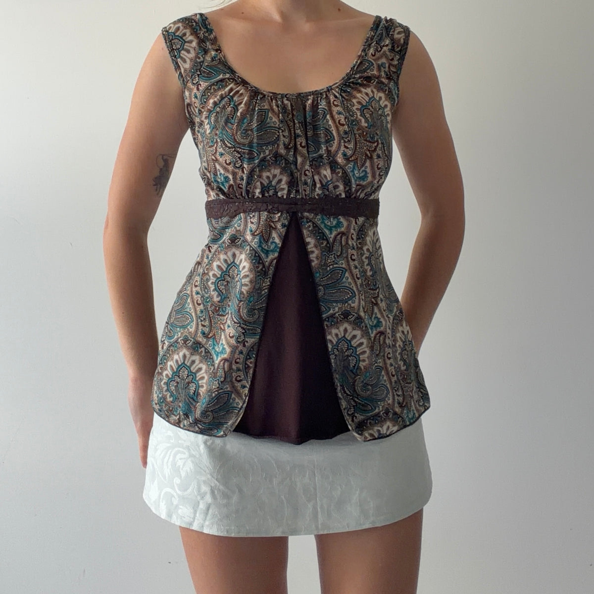 Agenda Paisley Babydoll Top | M