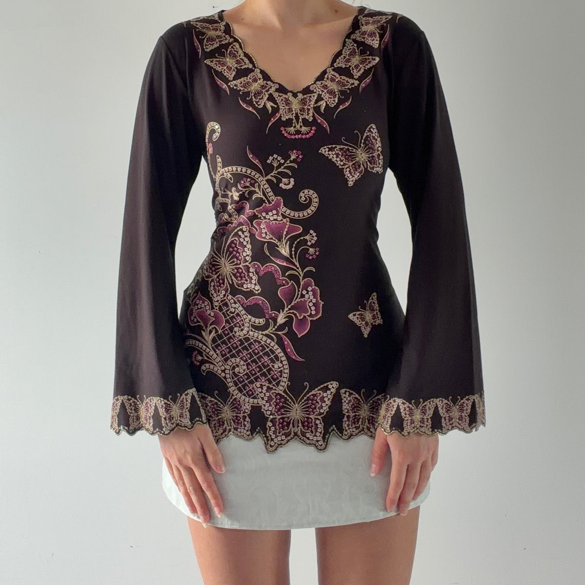 Butterfly Bell Sleeve Top | 14-16