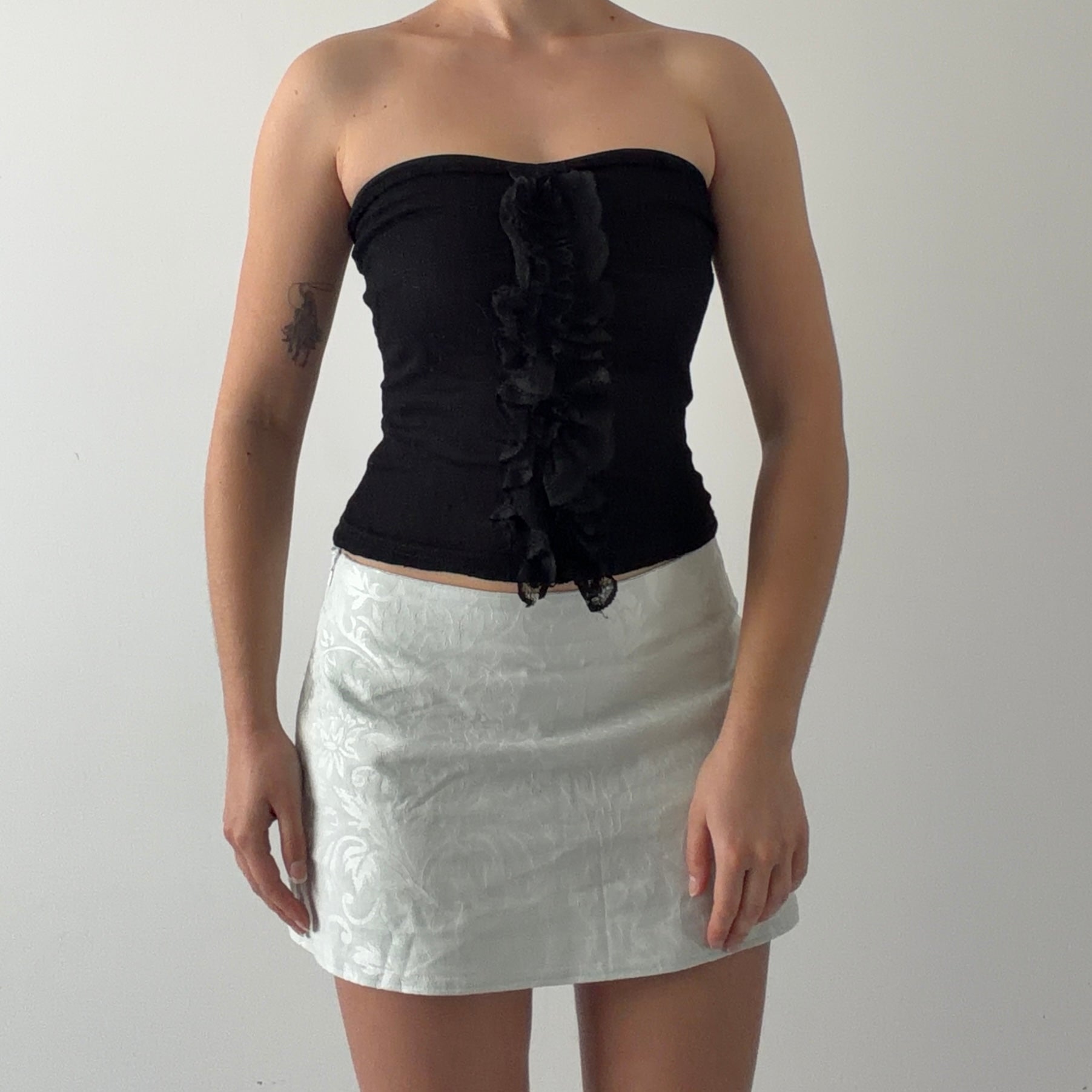 Strapless Ruffle Top | Made in Italy | XS