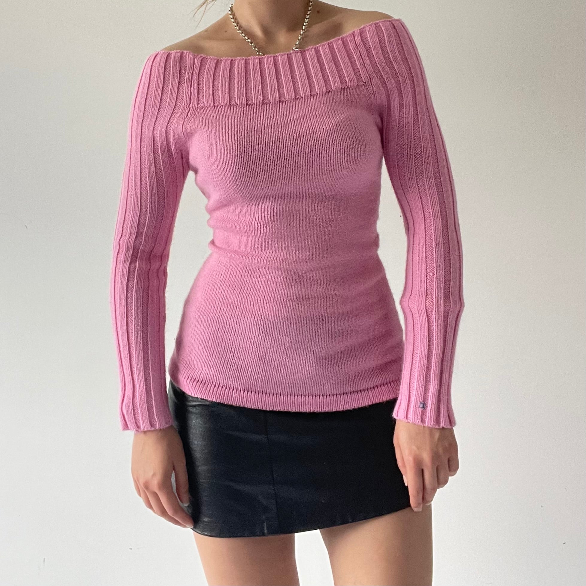 00s Boat Neck Knit Top | 8-10
