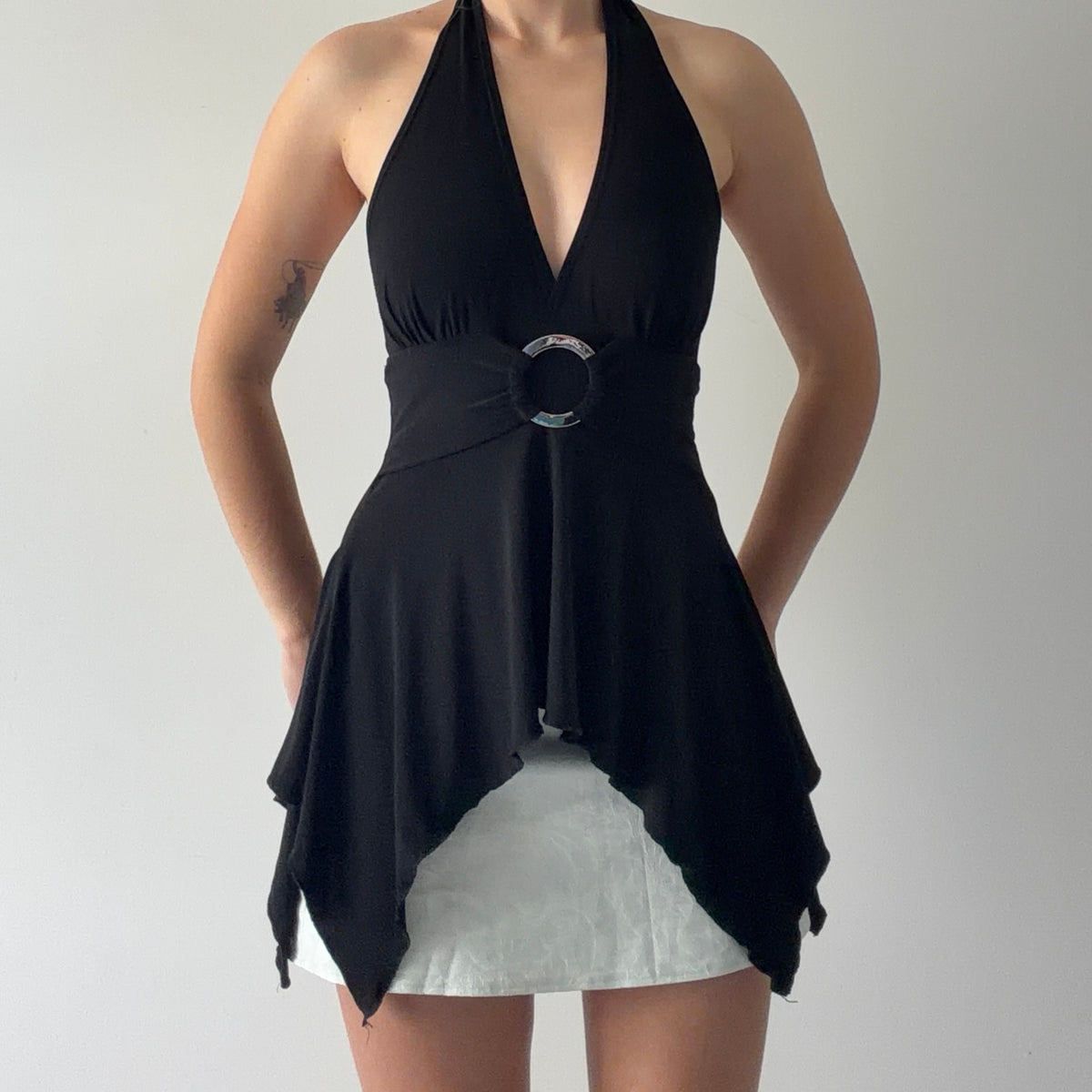 American City Wear Asymmetric Halter Top | 6-8