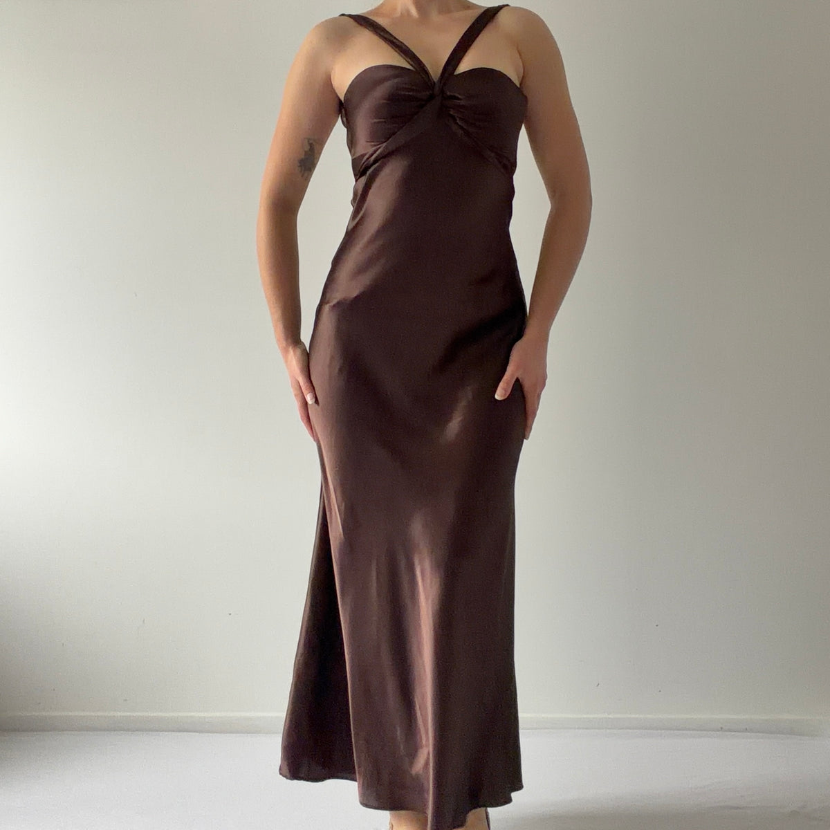 Nikki Livas Satin Halter Dress | XS
