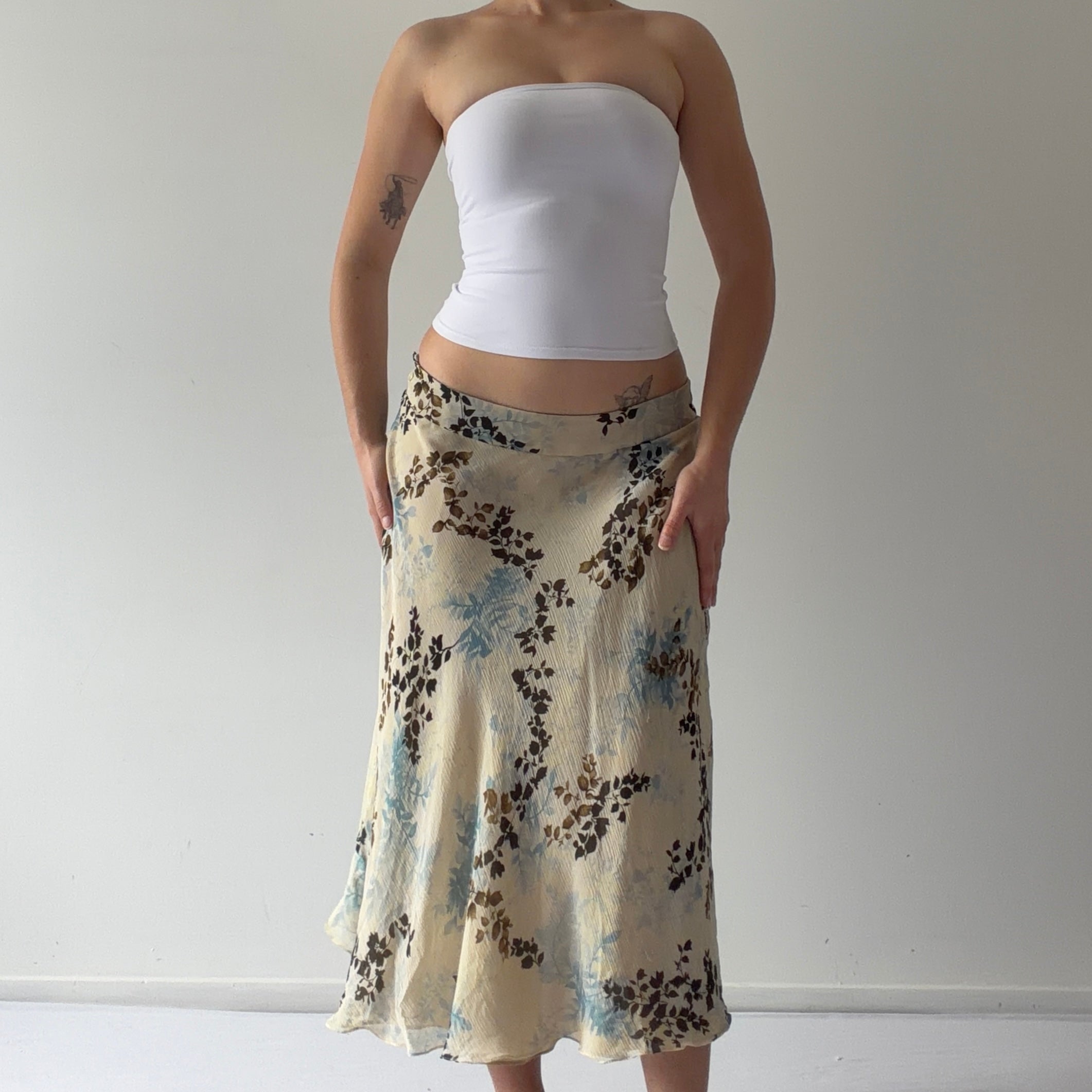 Jones New York Silk Midi Skirt | M