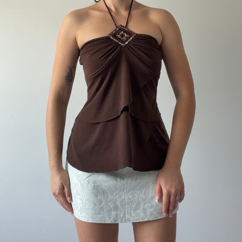 Tattoo Ruffle Halter Top | Made in Canada | S