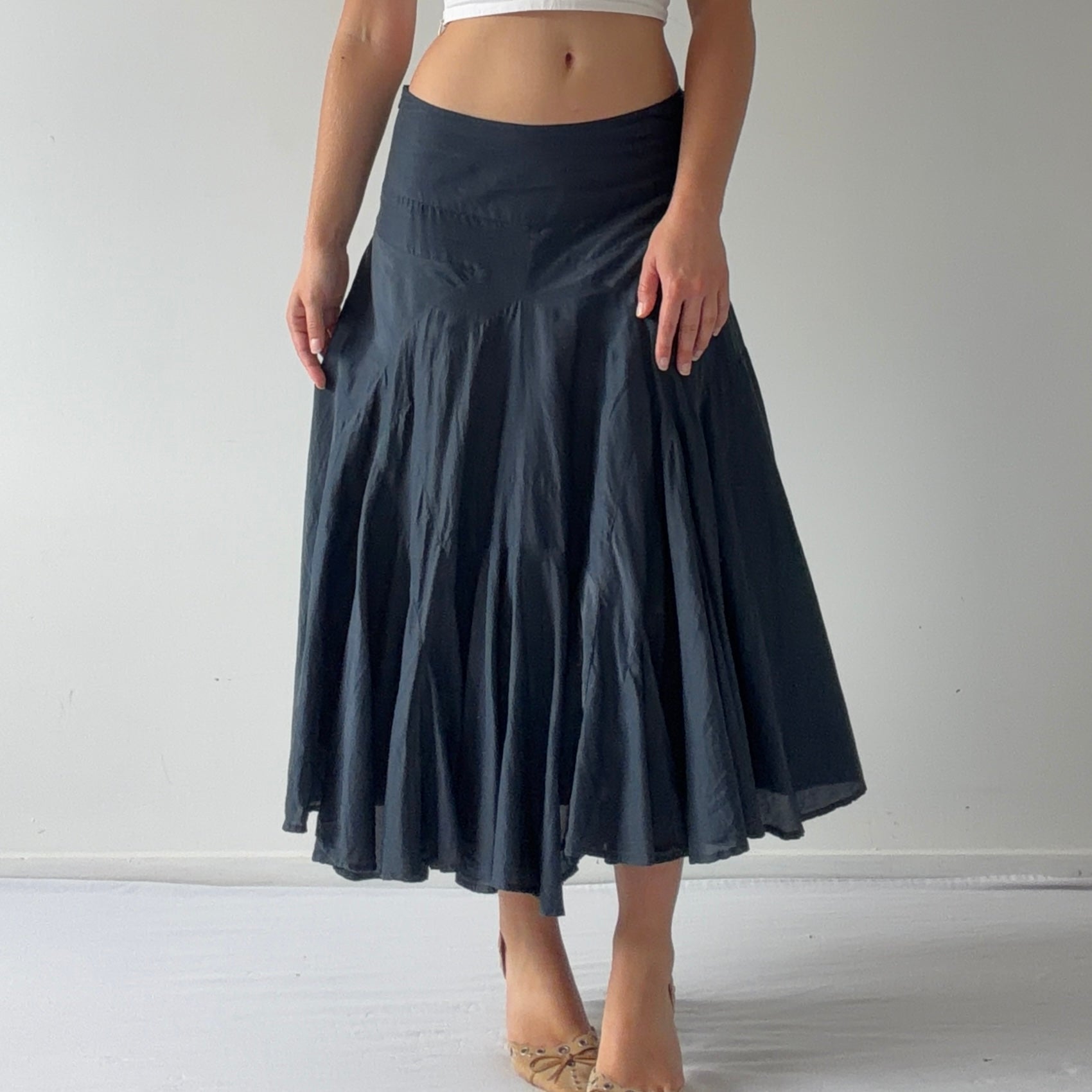 Jacqui E Silk Midi Skirt | 6-8