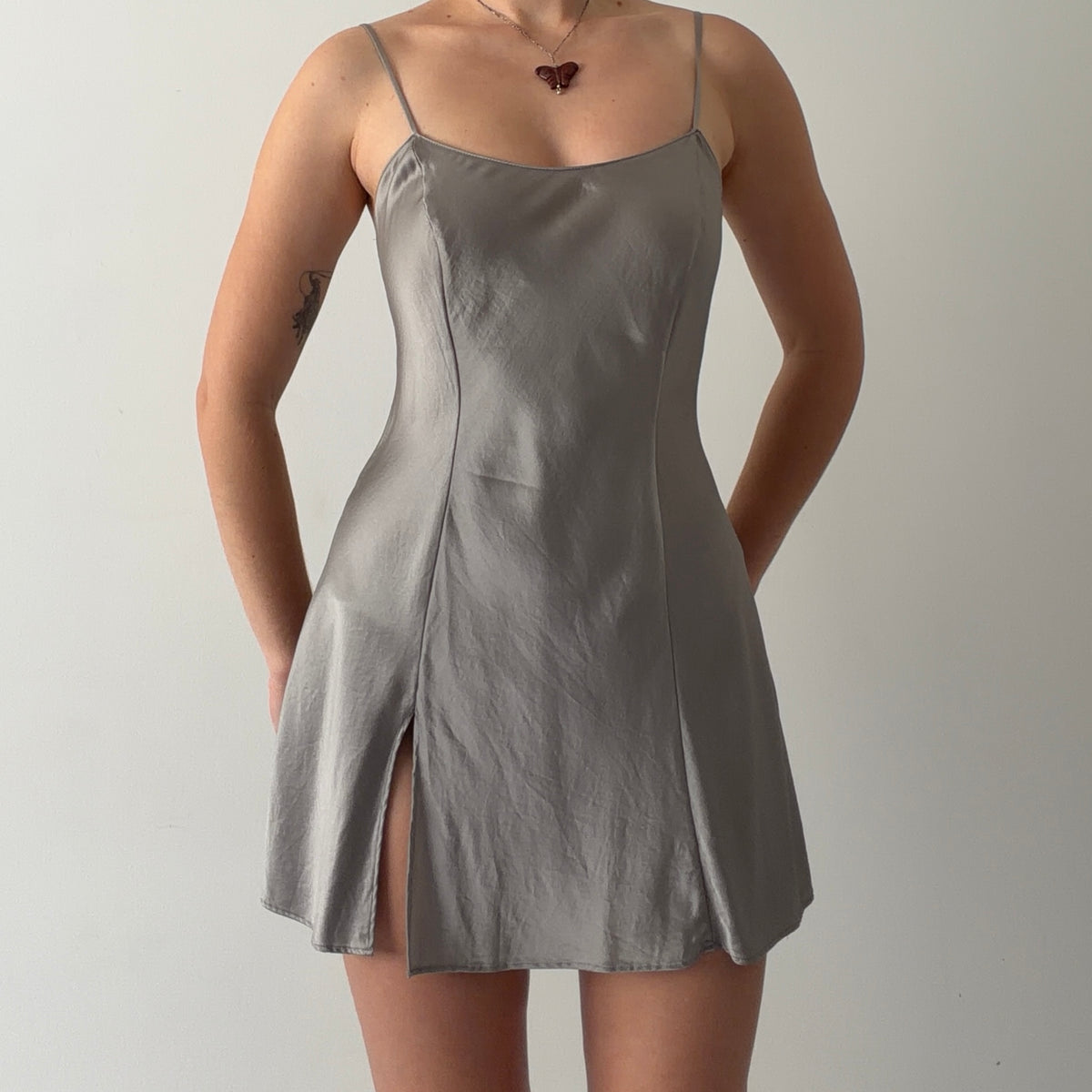 Victoria's Secret Silk Slip | Silver | S