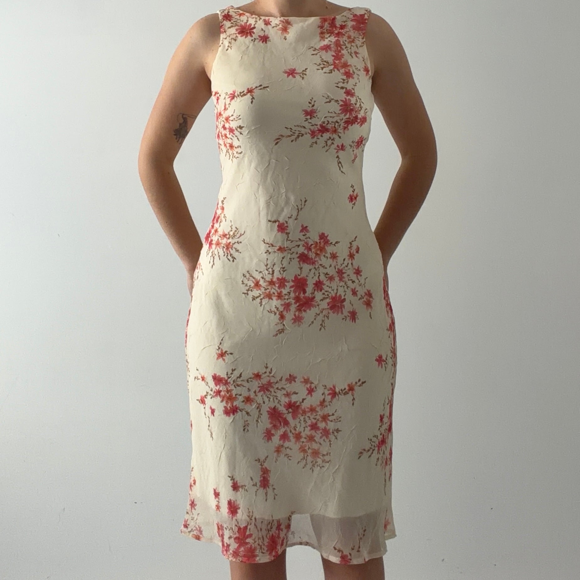 Floral Boat Midi Dress | M
