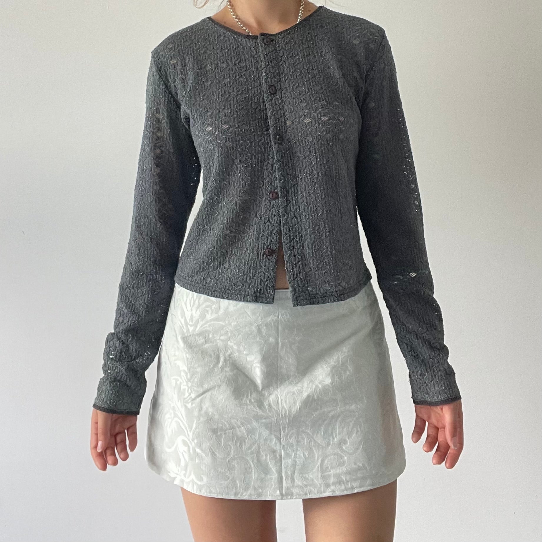 90s Max Lace Cardigan Top | 10-12