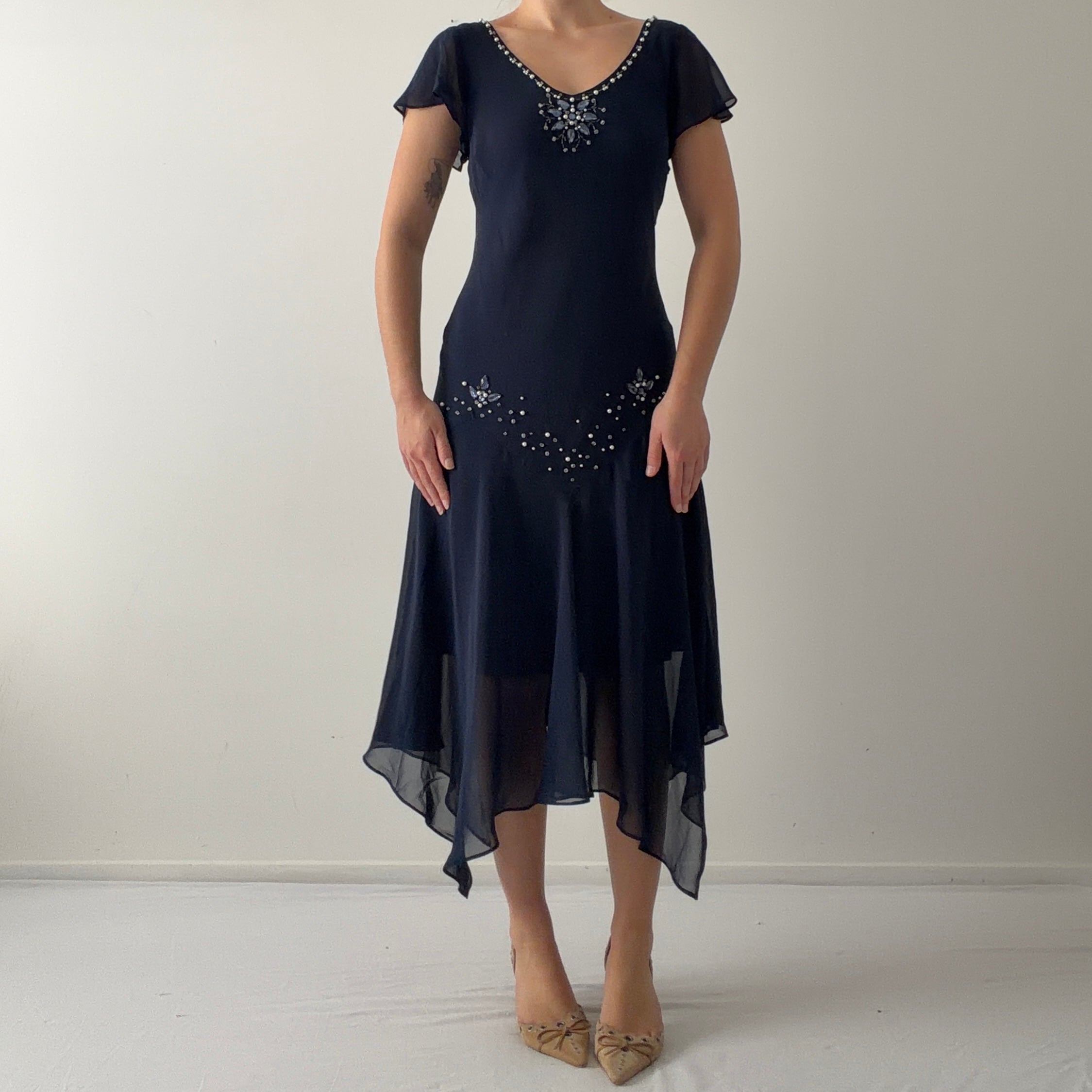 S.L.fashions Beaded Midi Dress | L