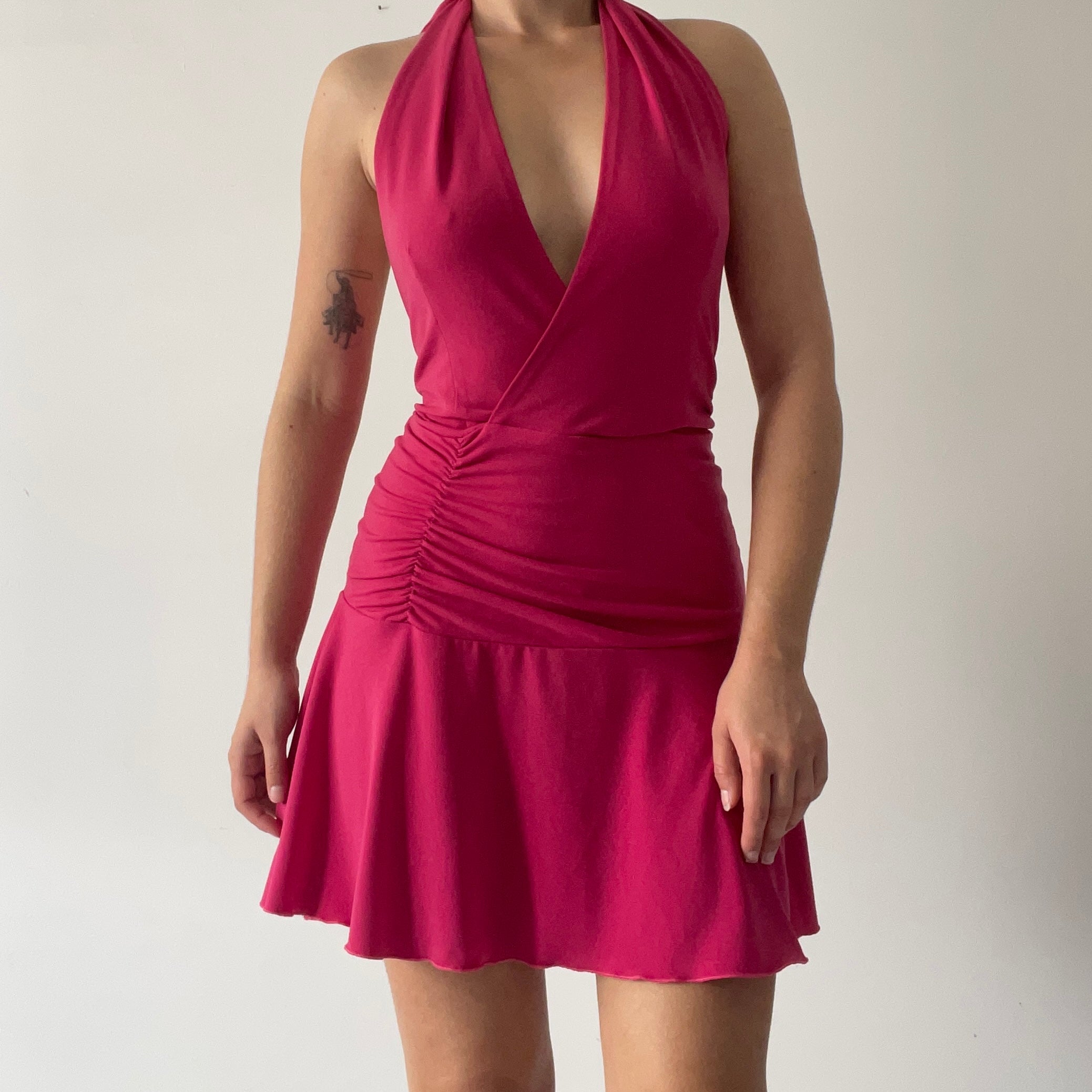 Asymmetric Halter Mini Dress | Made in Australia | 8-10