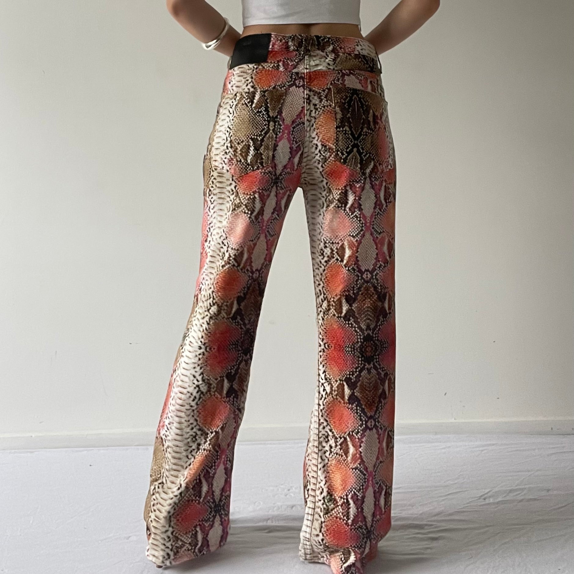 One Teaspoon Snake print Flare Pants | 10-12