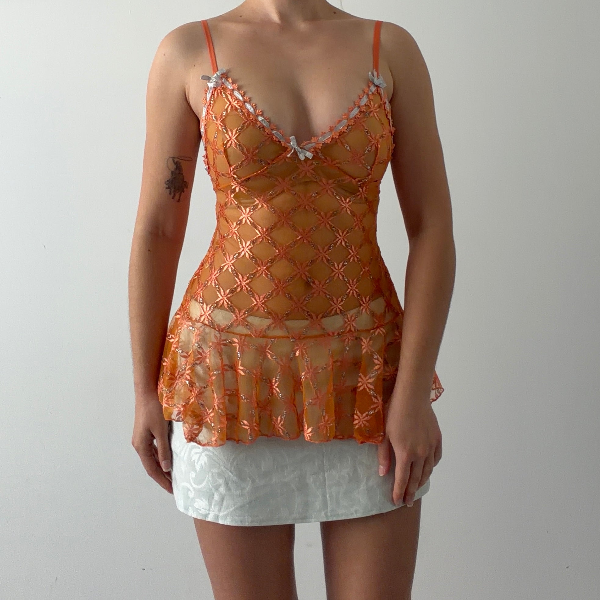 Sanselle Mesh RuffleTop | XS