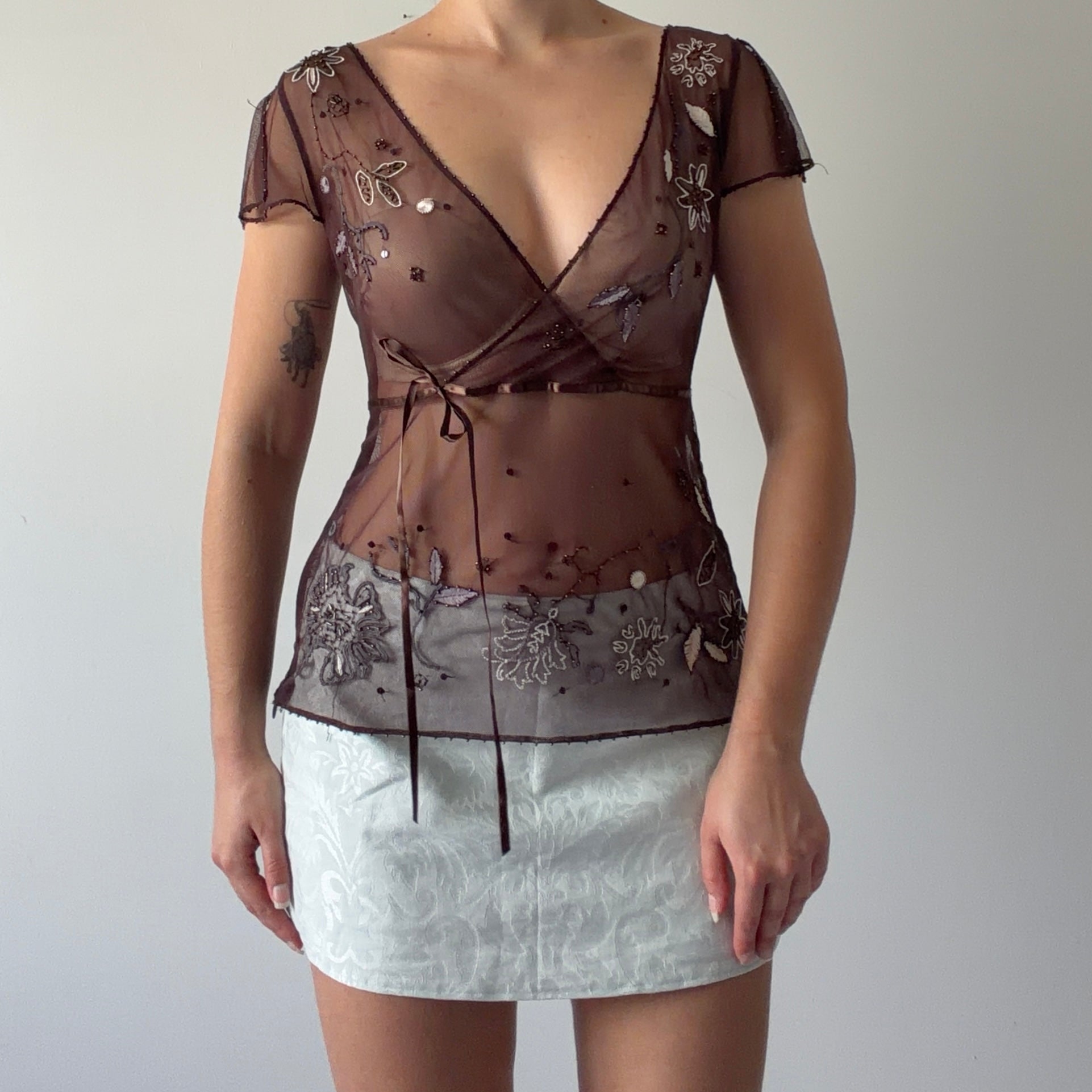 Beaded Mesh Top | 10-12