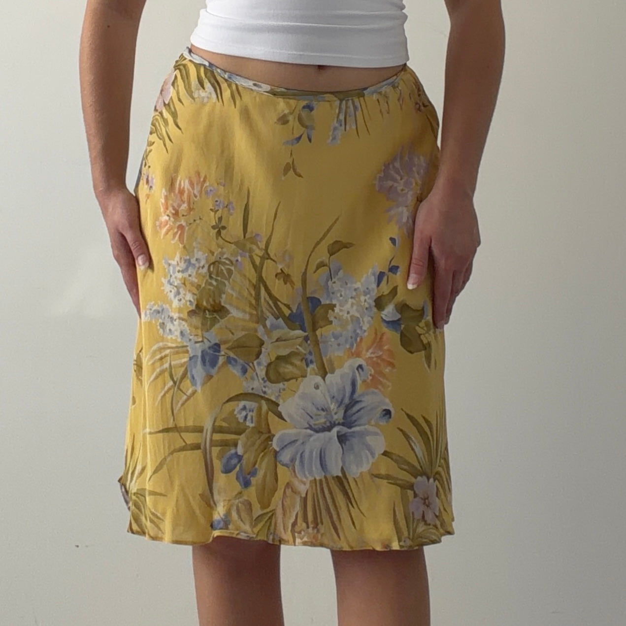 Ellen Tracy Silk Midi Skirt | 6-8