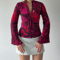 Trina Turk Silk Bell Sleeve Top | S