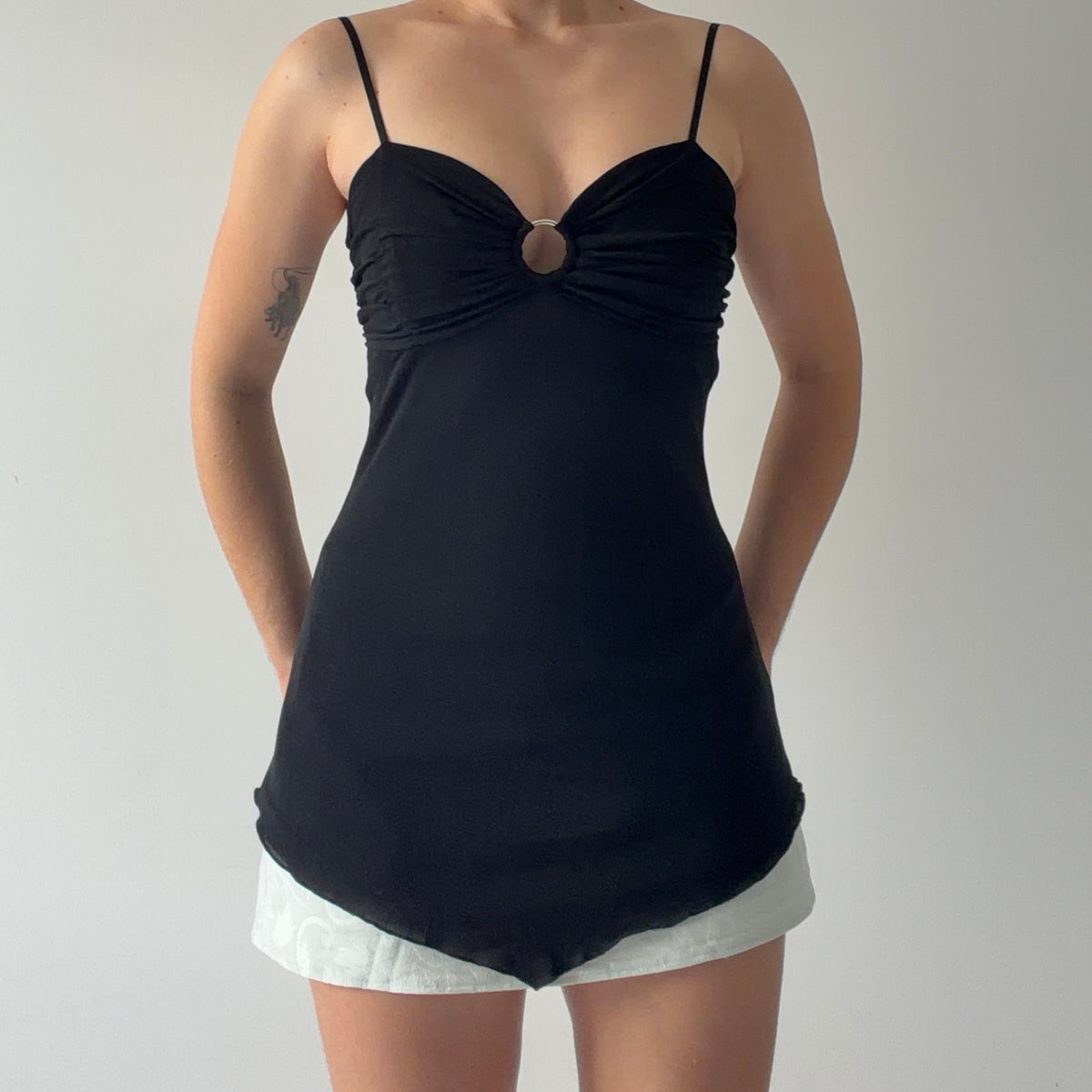 No Boundaries Babydoll Asymmetric Cami | S