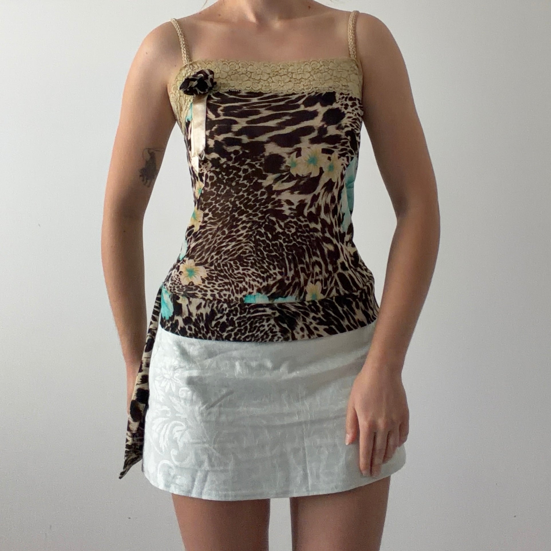 Leopard Print Mesh Cami | L