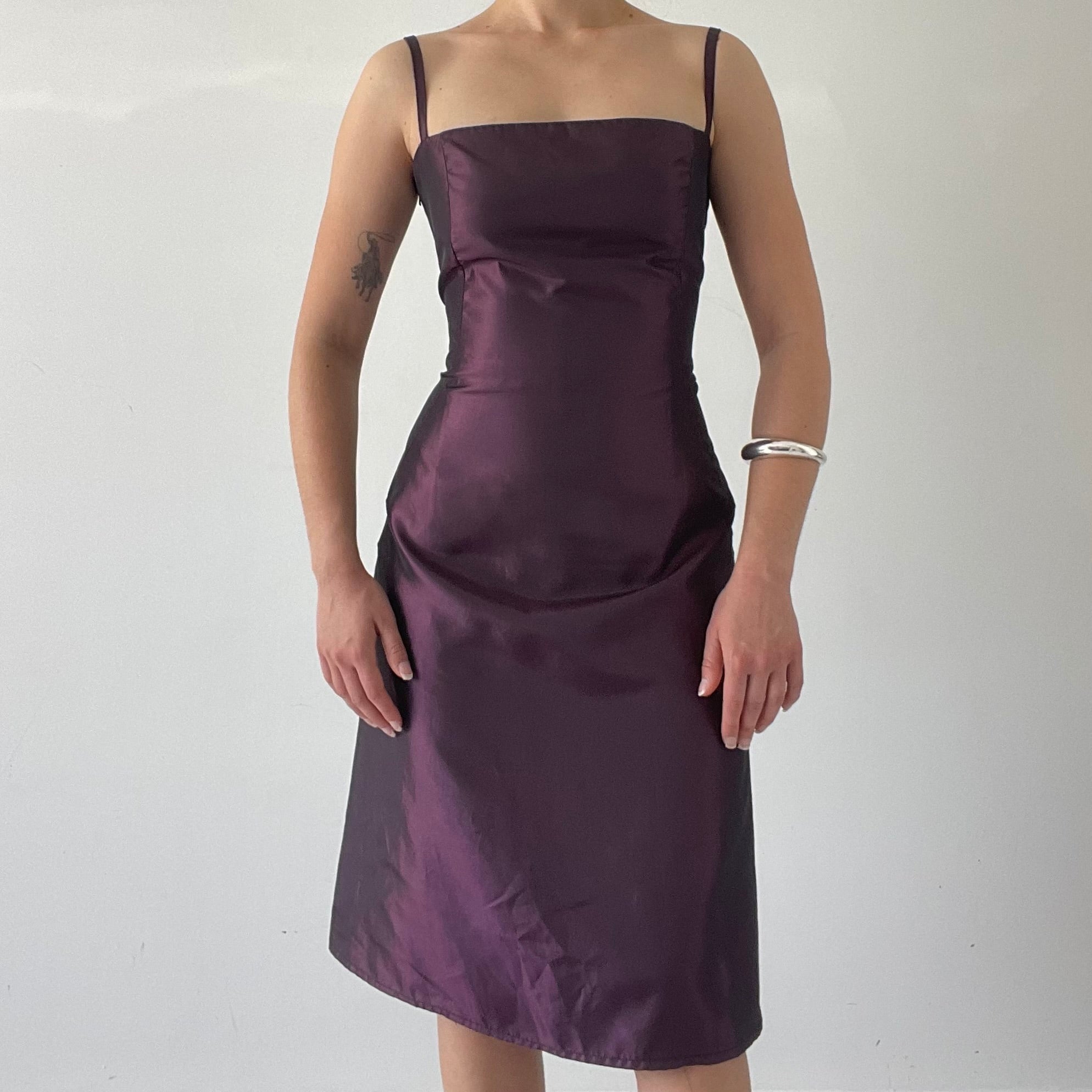 90s Max Corseted Iridescent Midi Dress | 6-10