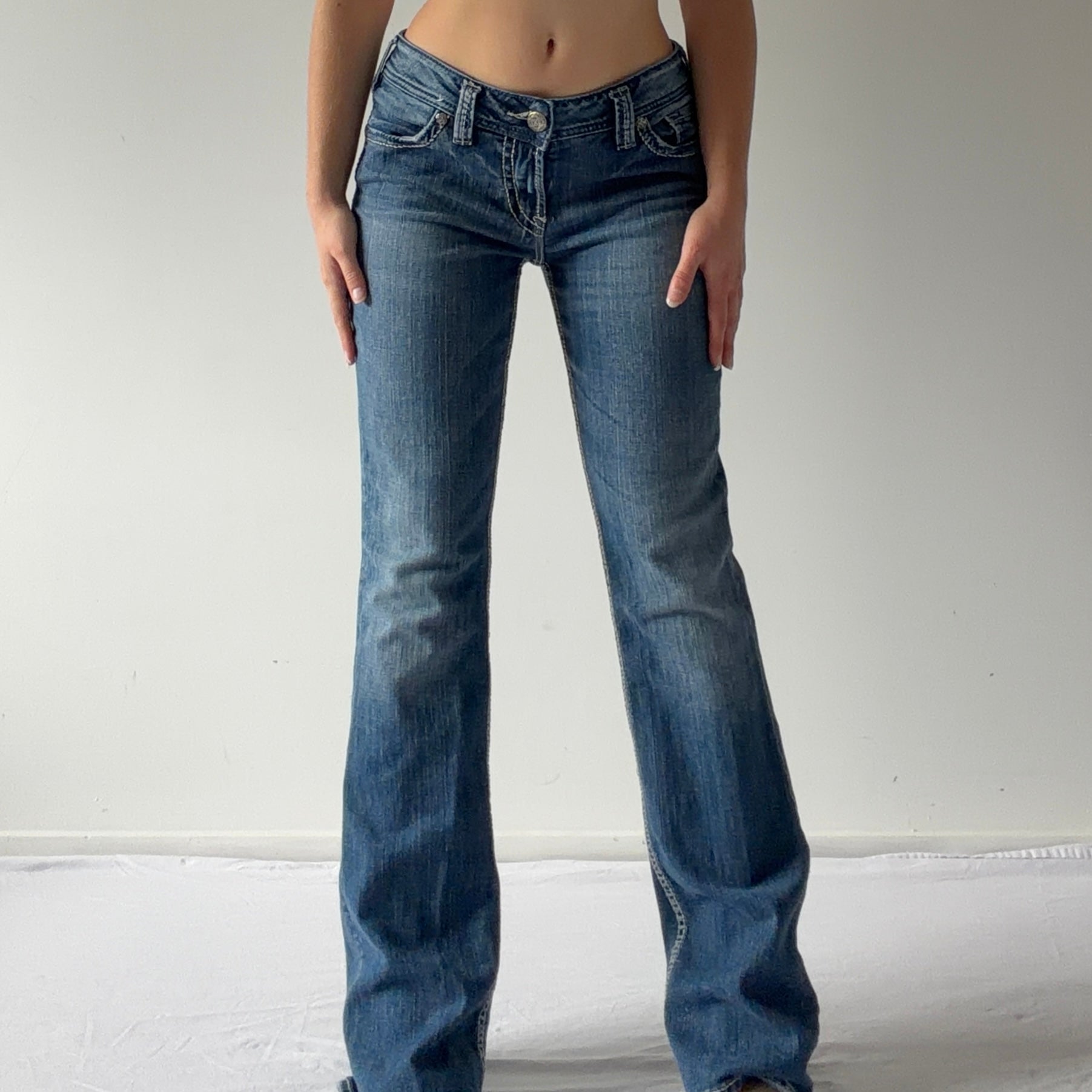 Silver Flare Jeans | M