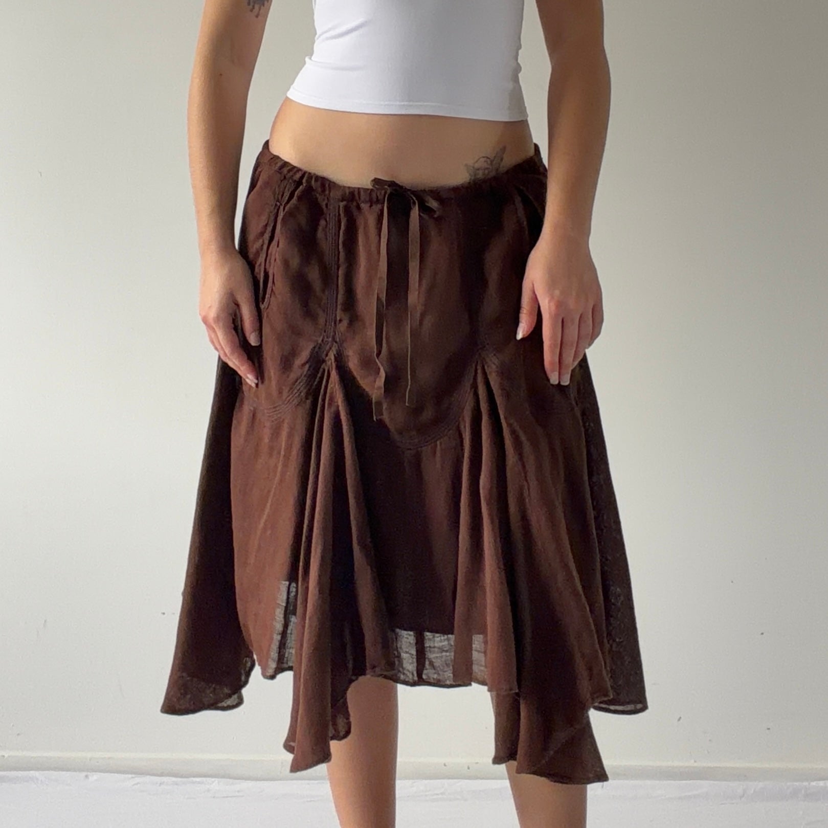 Max Studio Linen Ruffle Skirt | XL