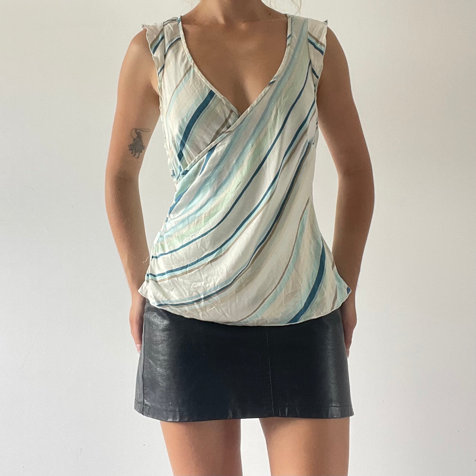 Silk Stripe Top | 6-8