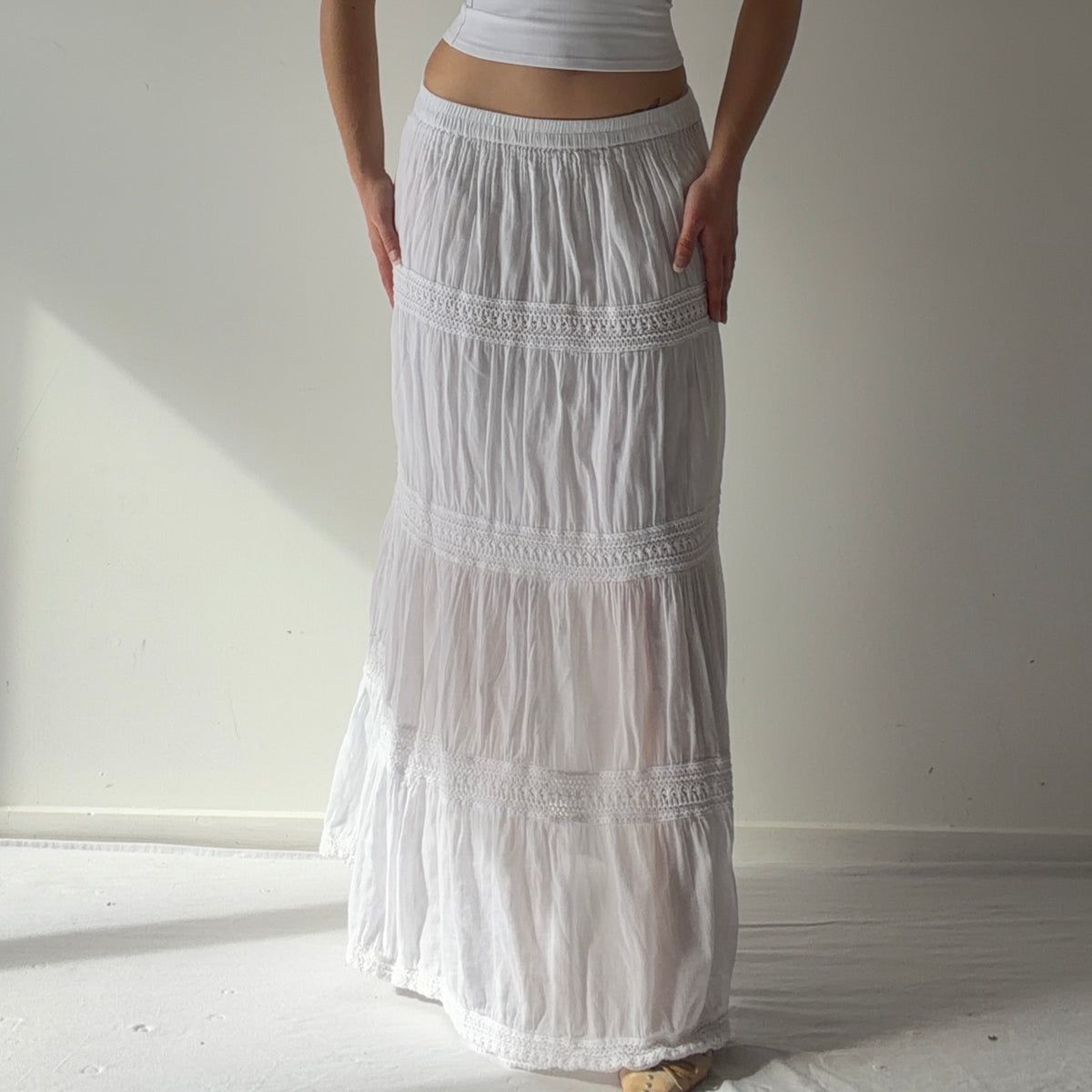 Anna Karel Tiered Maxi Skirt | M