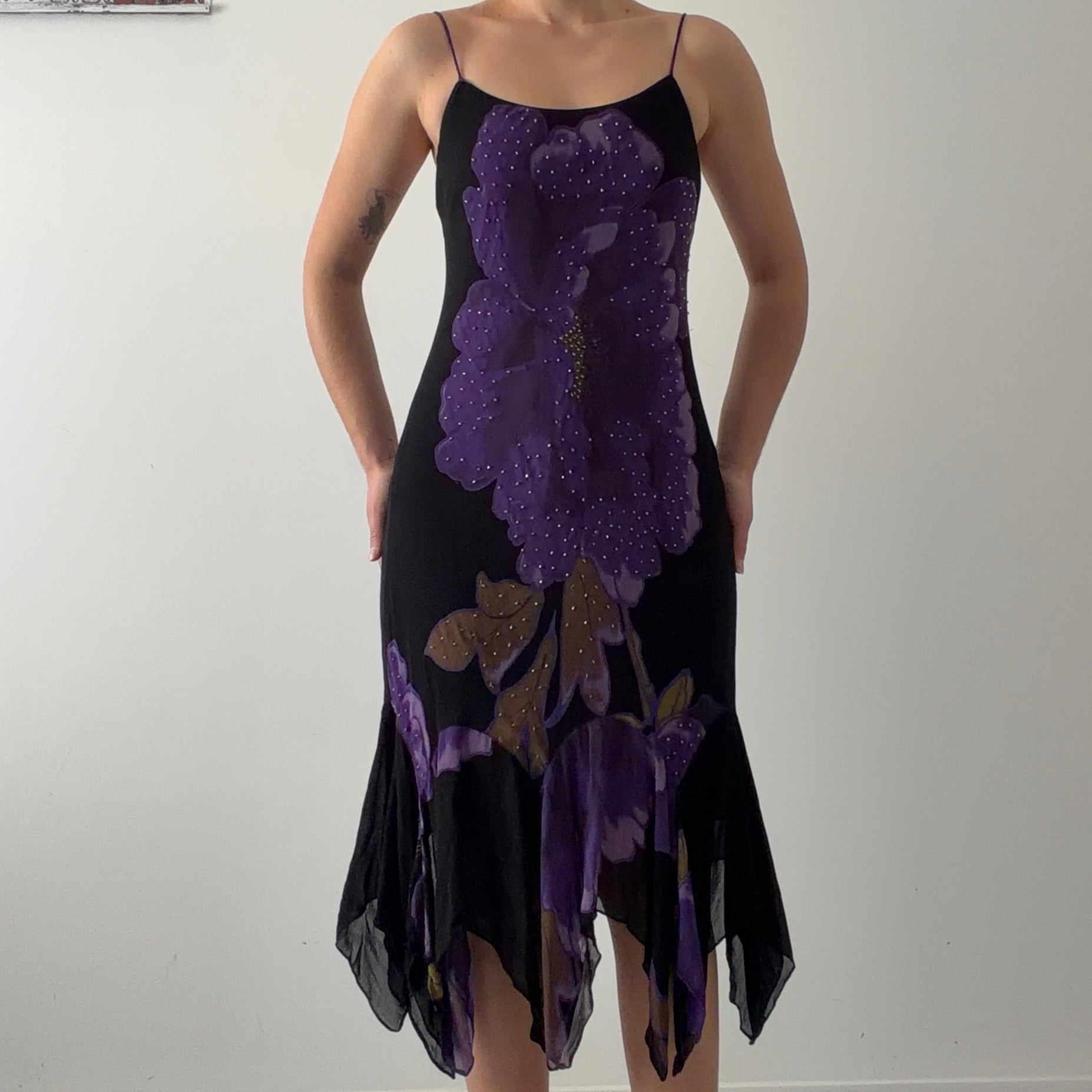 Eva Blue Beaded Midi Dress | M