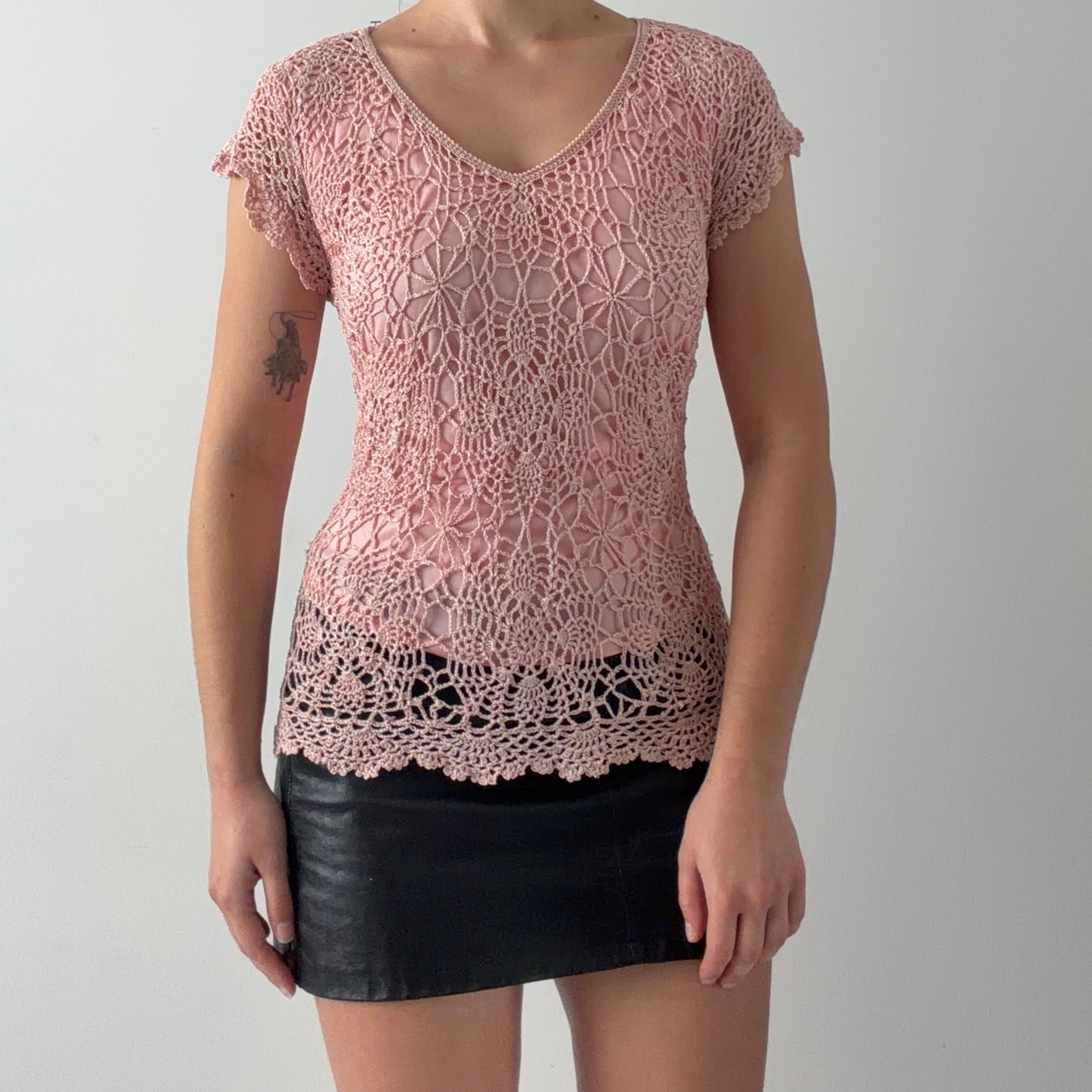 M. Nicole Evening Crochet Top | XL
