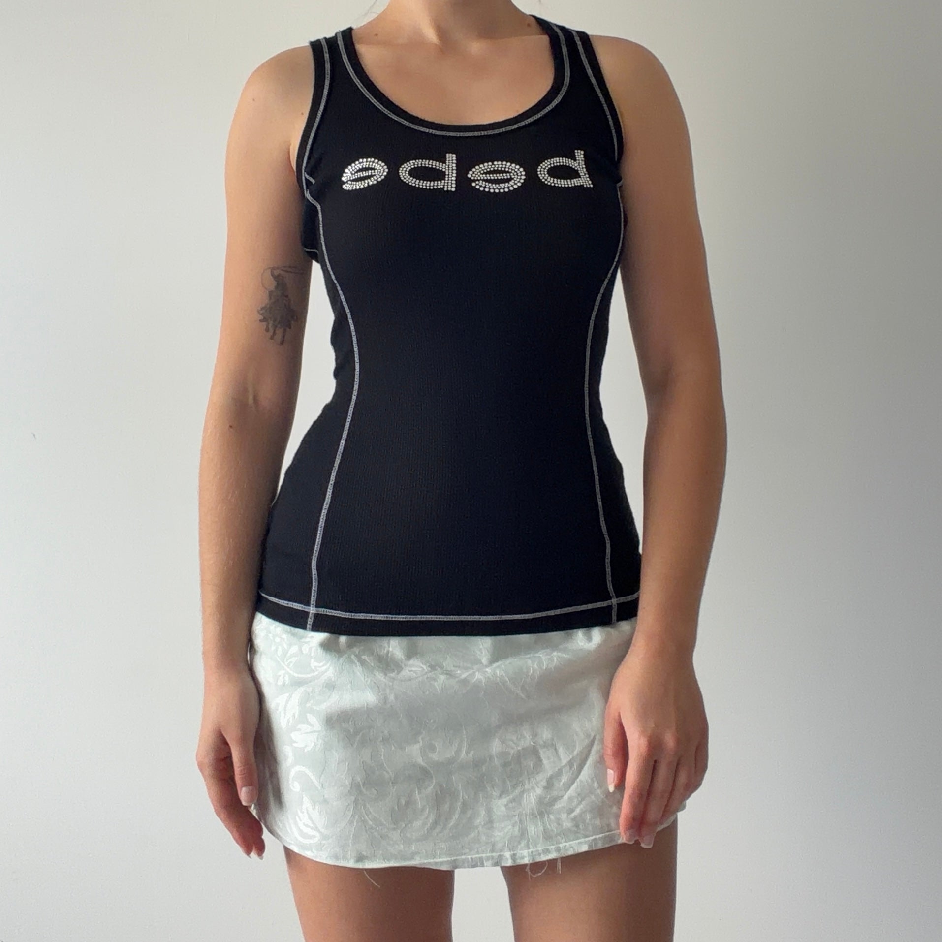 Bebe Diamanté Tank Top | Made in USA | M