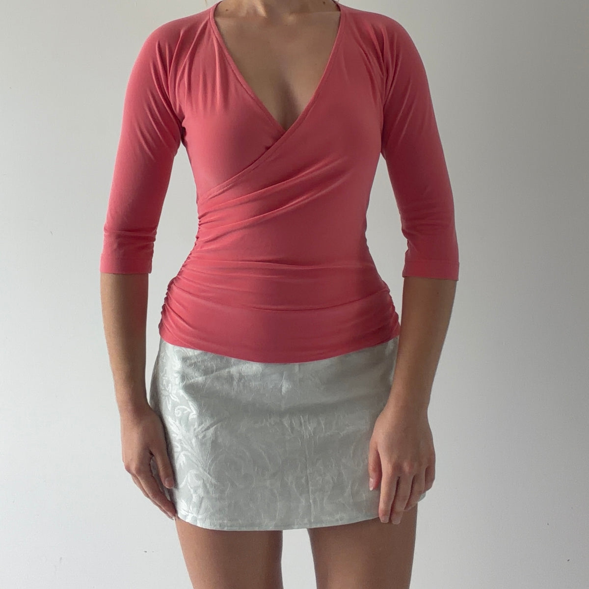Laura Max Coral 3/4 Sleeve Top | S