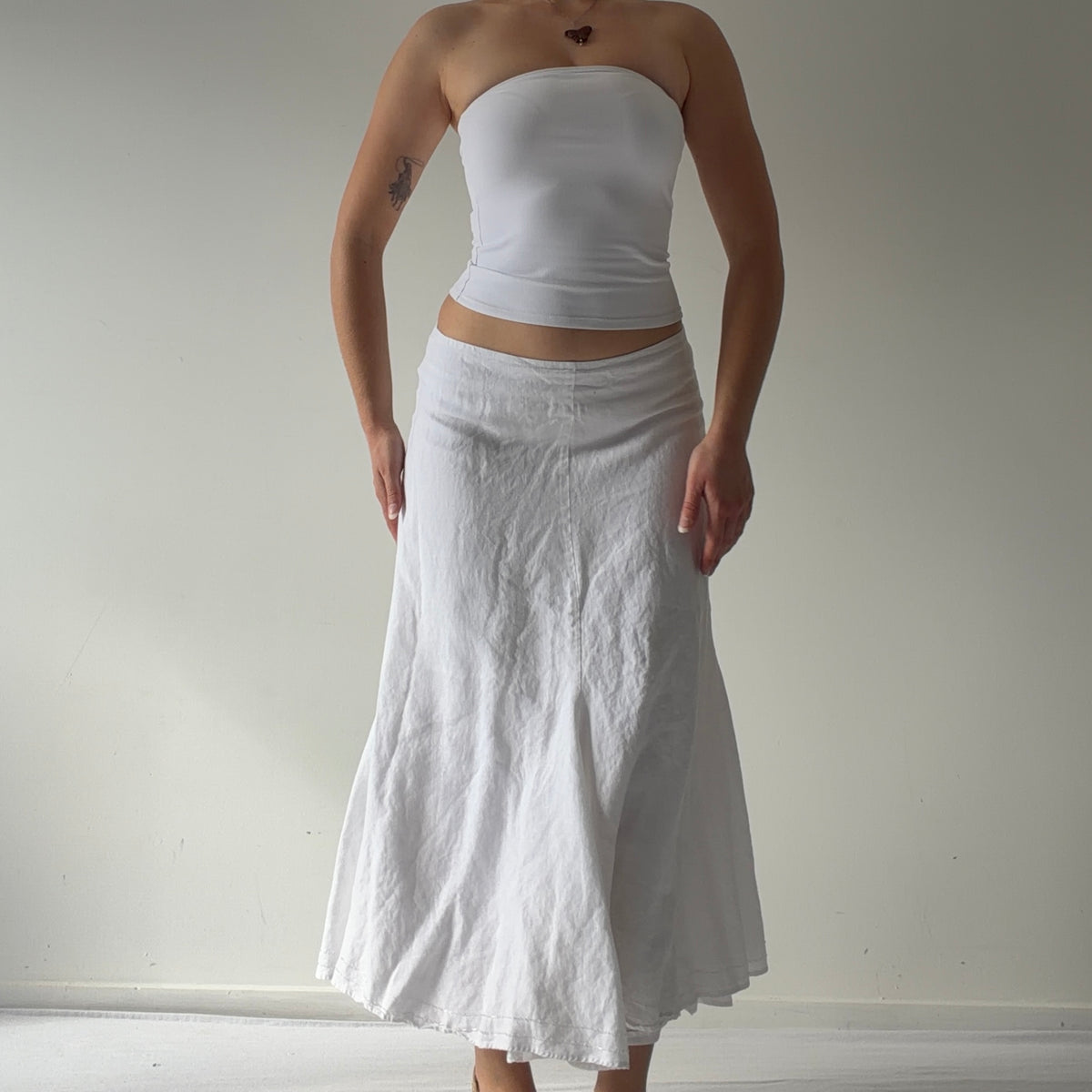 Linen Midi Skirt | S