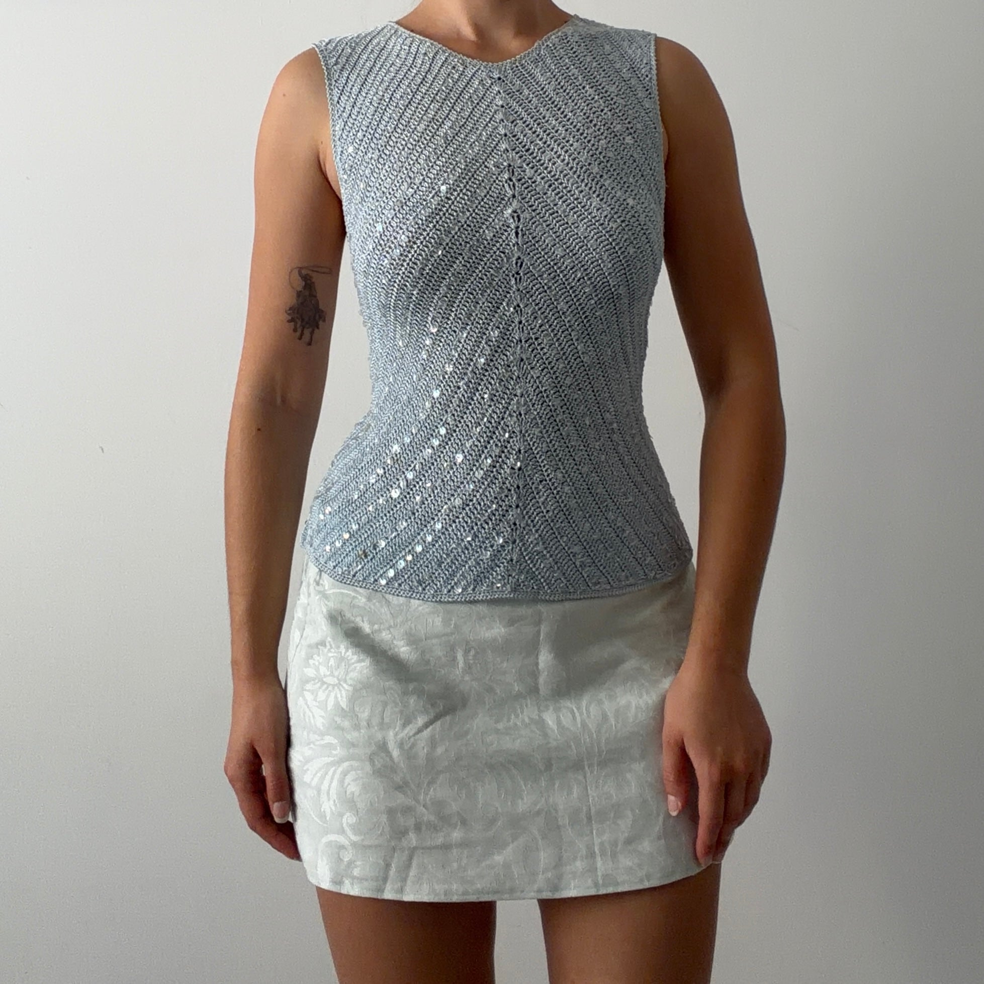 Alibi Sequin Crochet Top | 8-12