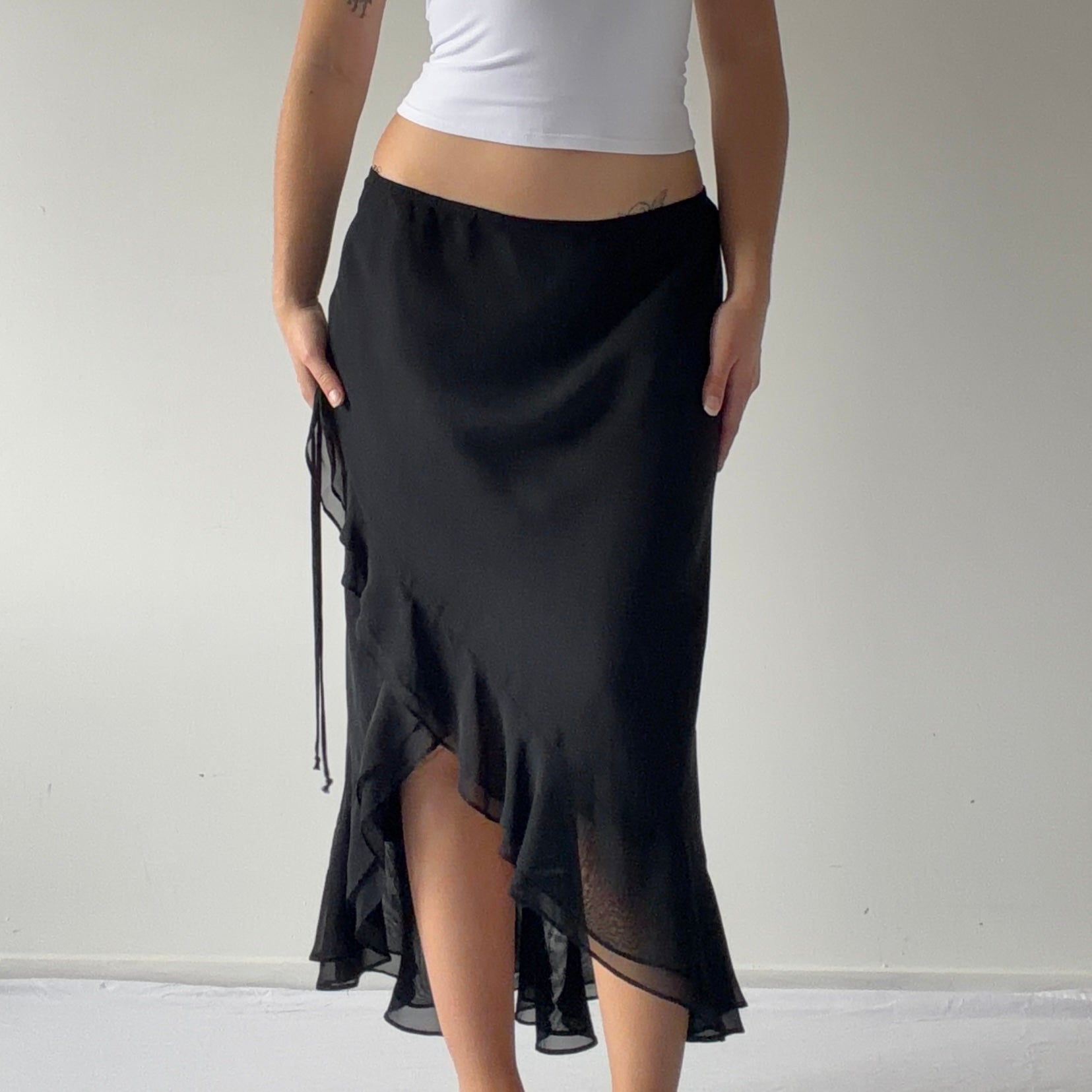 Jessica Ruffle Midi Skirt | Made in Canada | 12-14