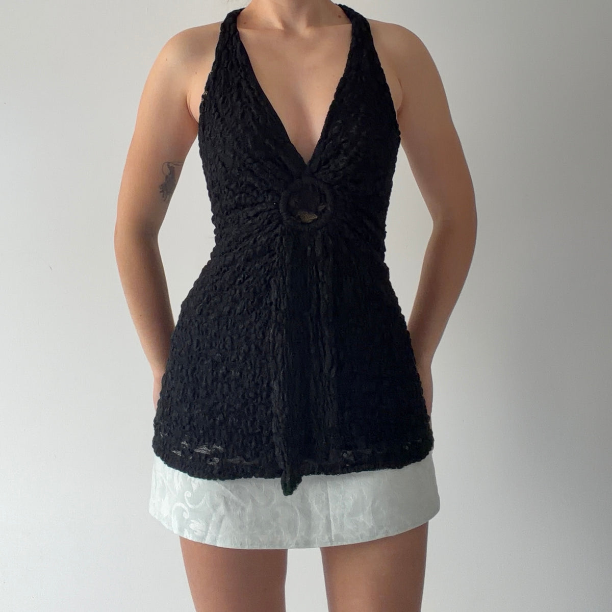 Bisou Bisou Lace Halter Top | M